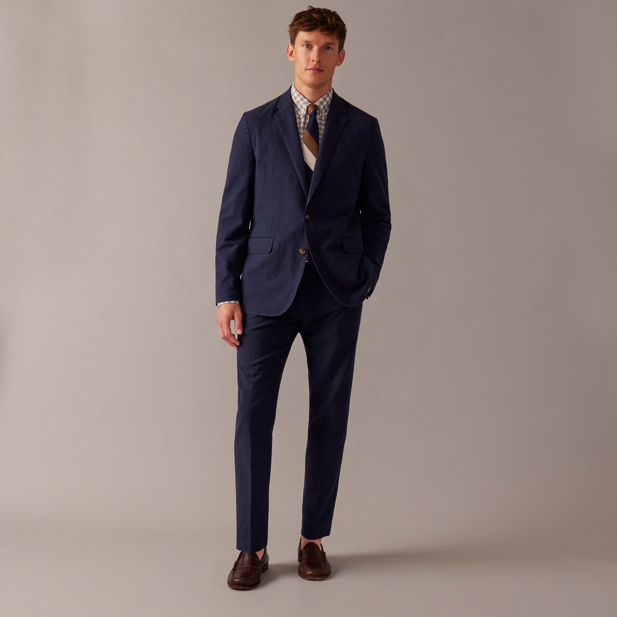 j.crew: ludlow slim-fit unstructured suit jacket in irish cotton-linen blend for men
