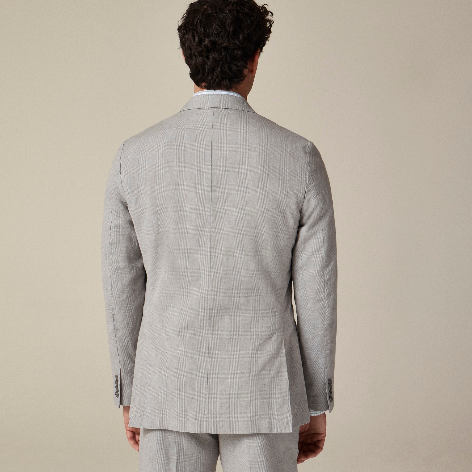 Ludlow Slim-fit unstructured suit jacket in Irish cotton-linen blend