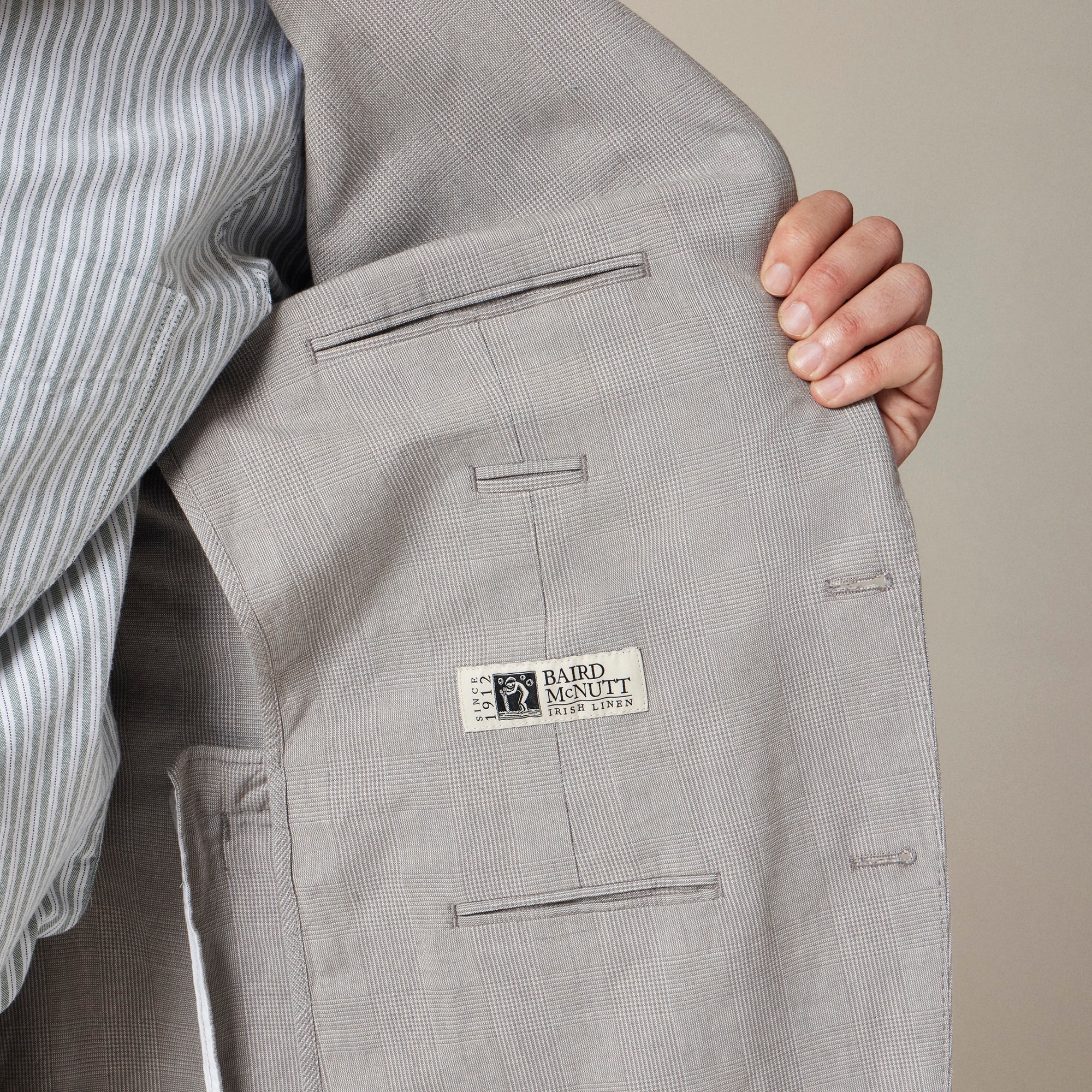 Ludlow Slim-fit unstructured suit jacket in Irish cotton-linen blend