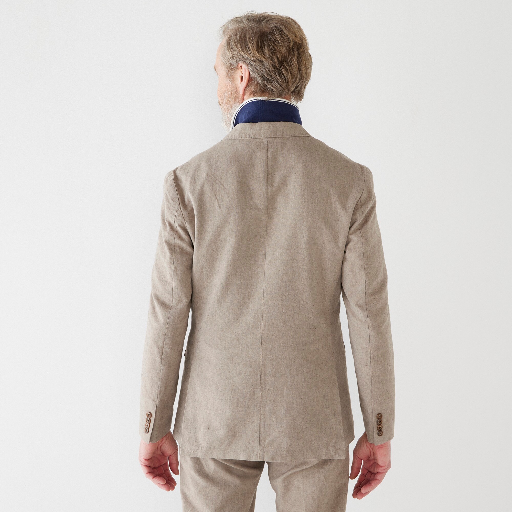 Ludlow Slim-fit unstructured suit jacket in Irish cotton-linen blend