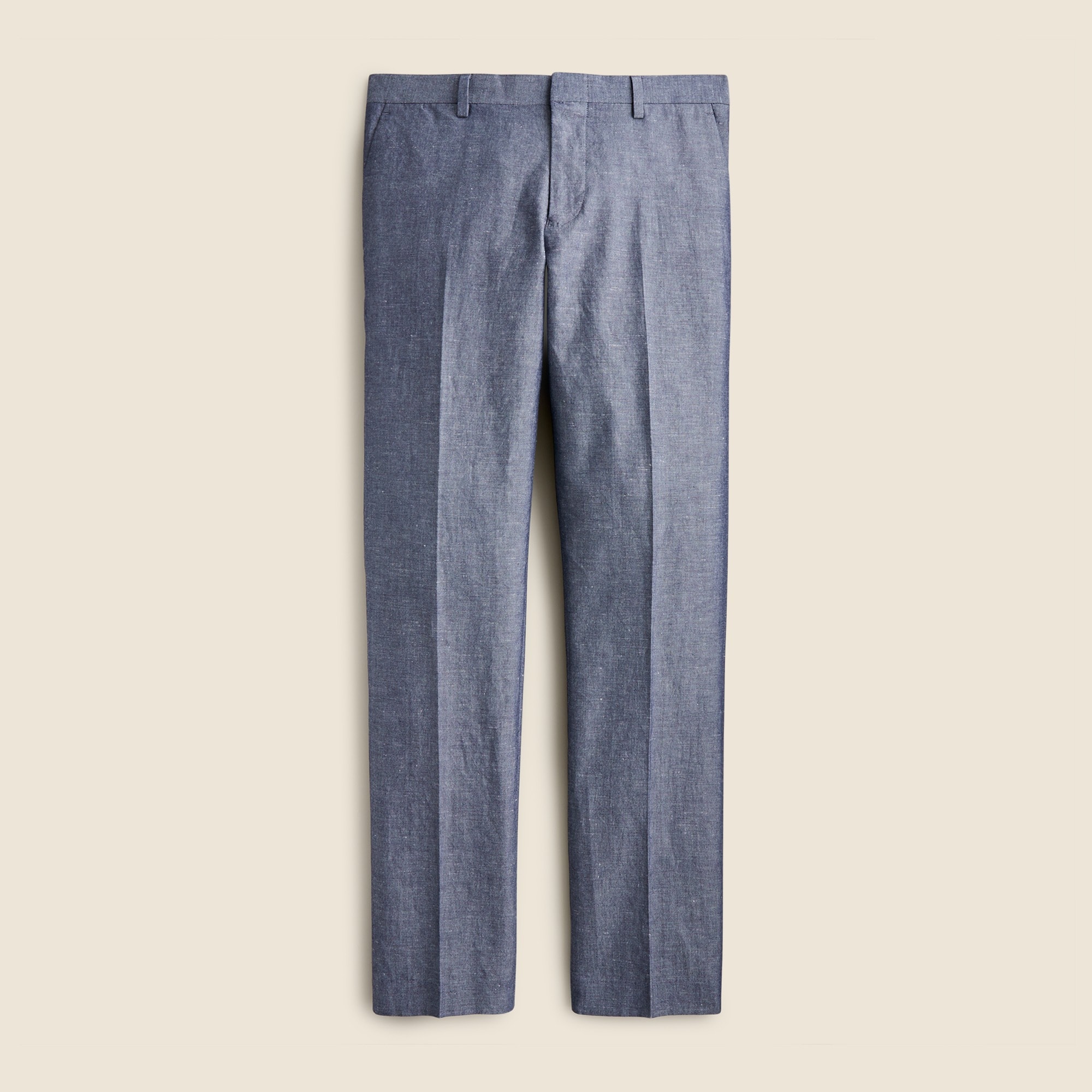 mens Ludlow Slim-fit unstructured suit pant in Irish cotton-linen blend