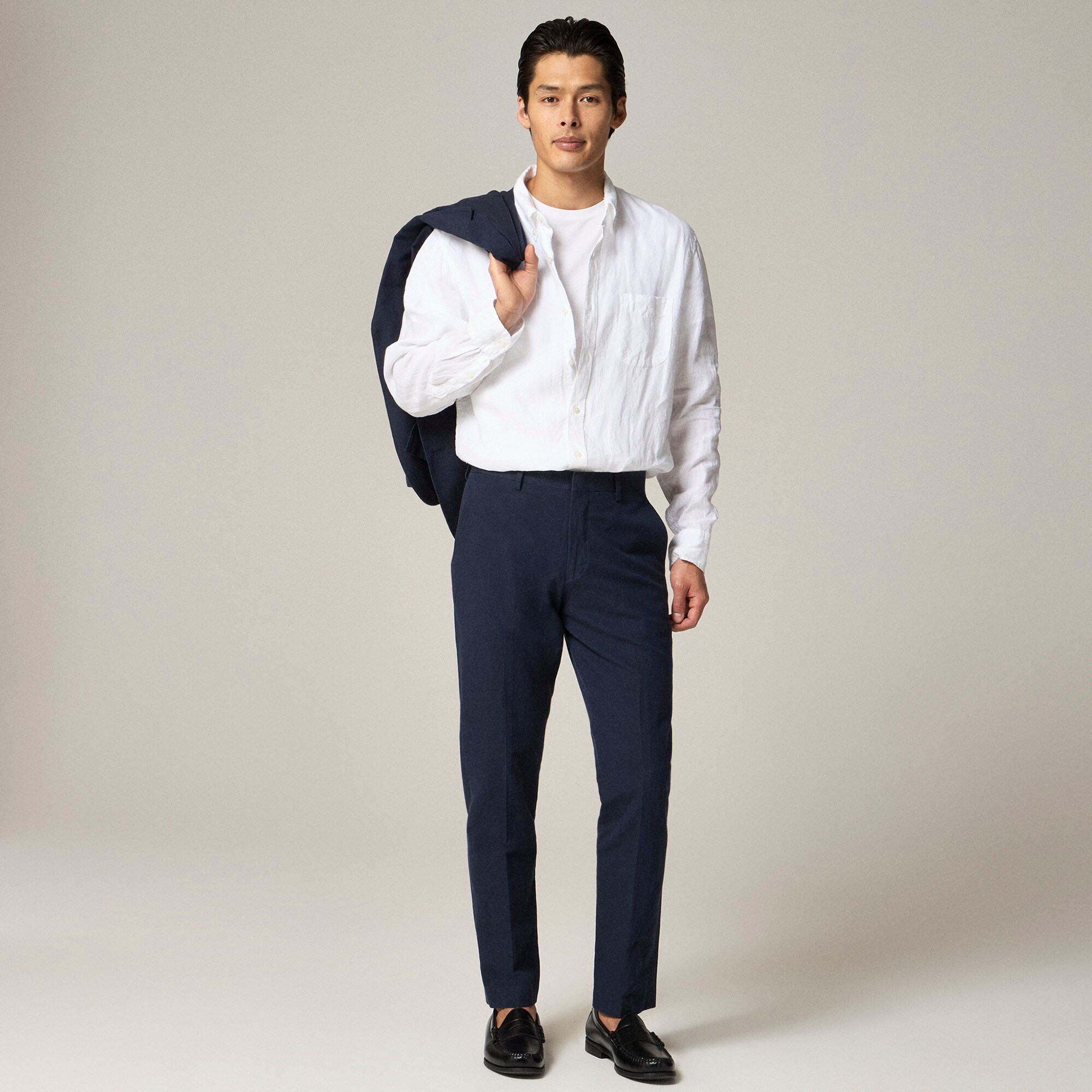 Ludlow Slim-fit suit pant in Irish cotton-linen blend