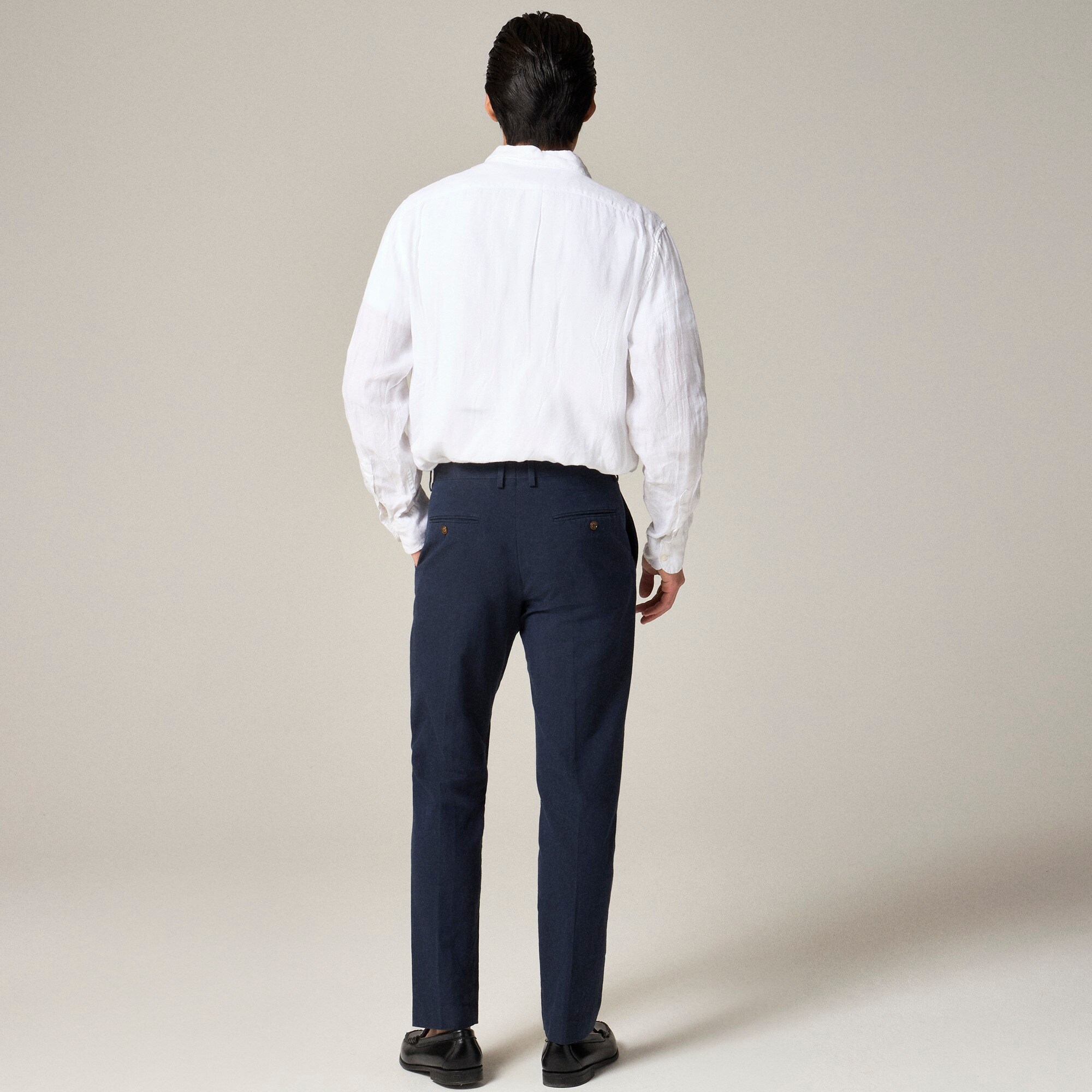 Ludlow Slim-fit suit pant in Irish cotton-linen blend