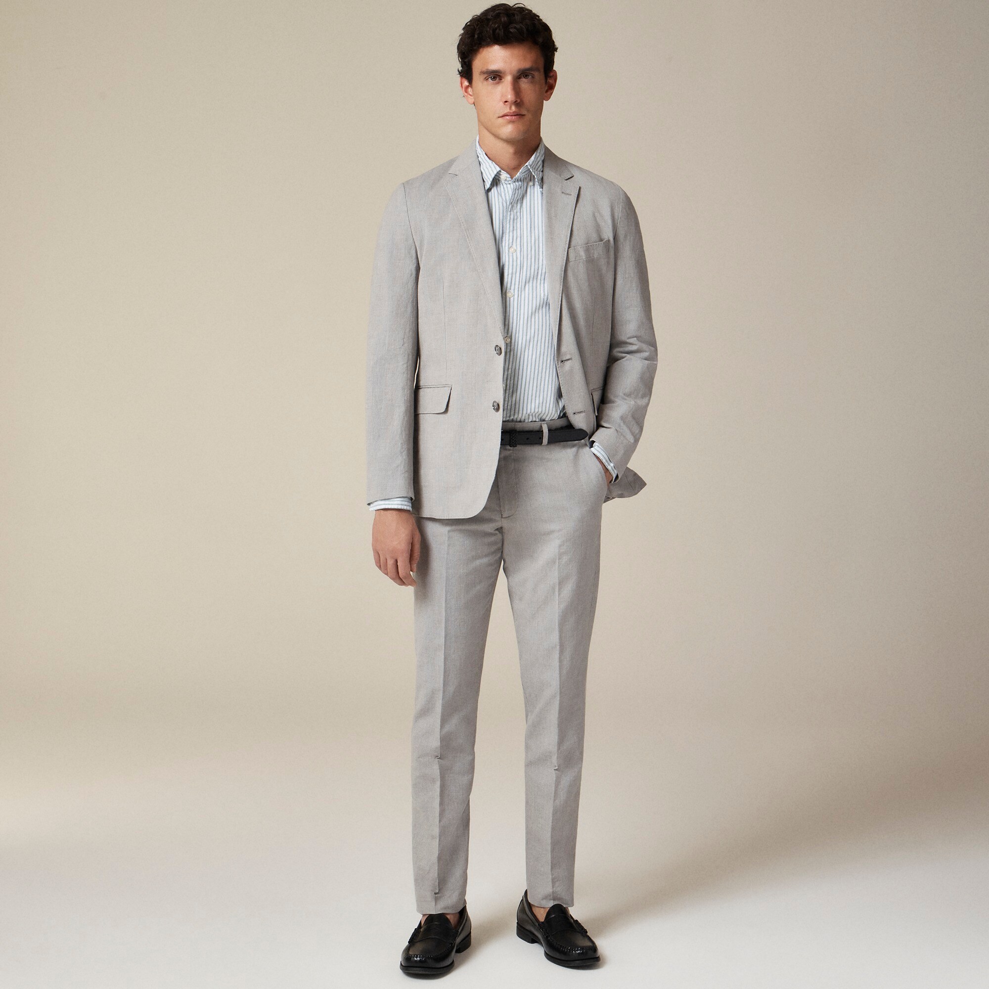 Ludlow Slim-fit suit pant in Irish cotton-linen blend