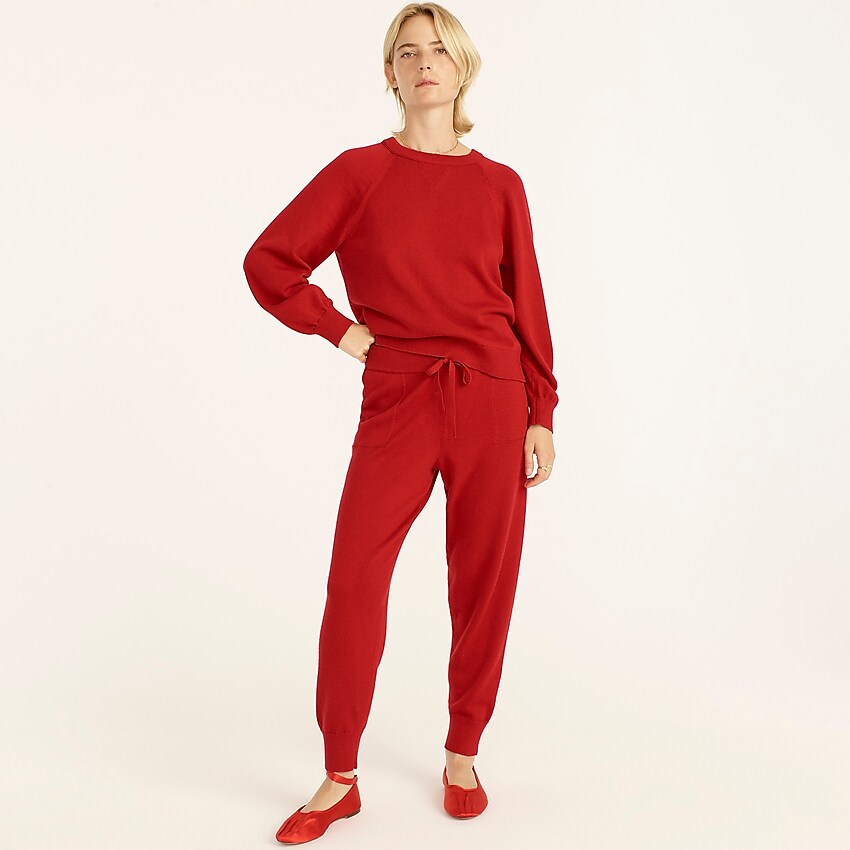 j.crew: jogger pant in cotton-cashmere for women, right side, view zoomed