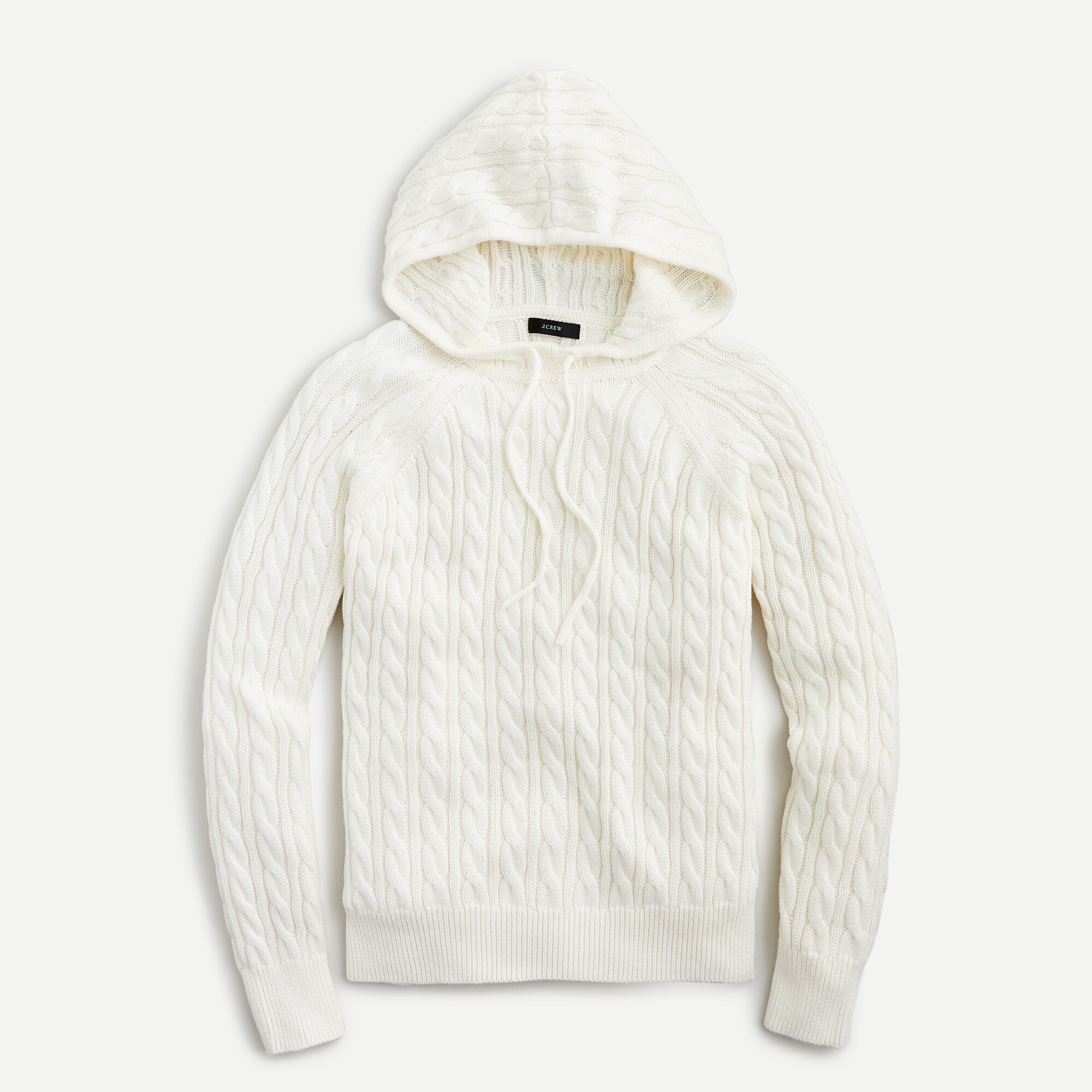 Cable-knit hoodie in cotton-cashmere