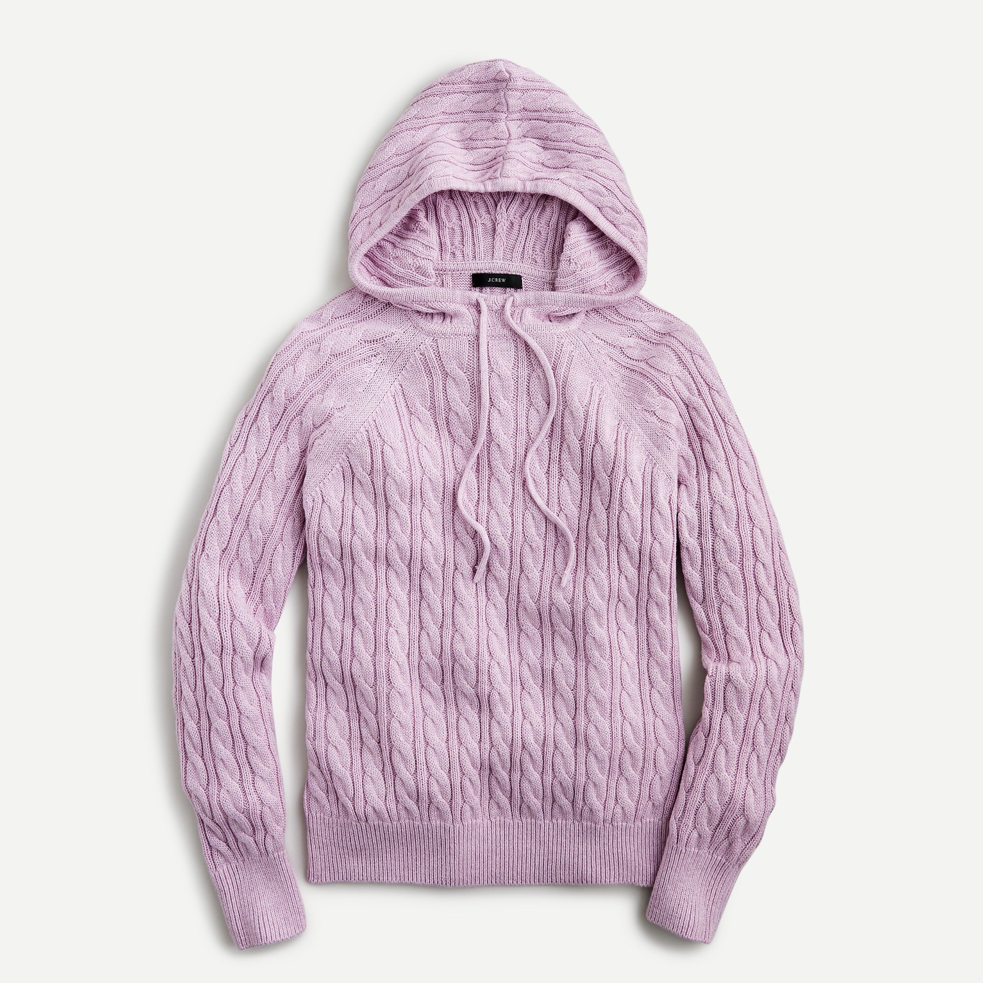 Cable-knit hoodie in cotton-cashmere