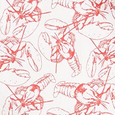 Short-sleeve crab-and-lobster print slim casual shirt WHITE RUSTED RED factory: short-sleeve crab-and-lobster print slim casual shirt for men