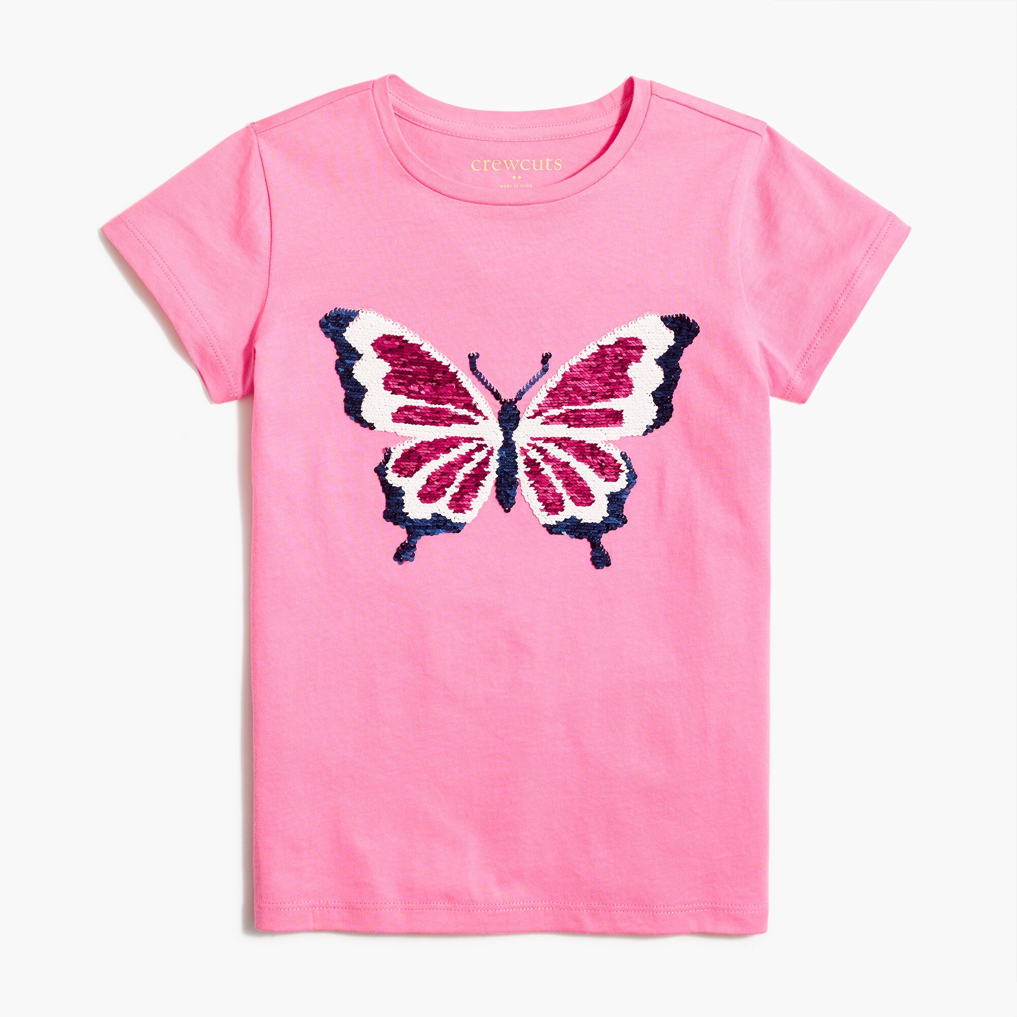 Girls' sequin butterfly graphic tee