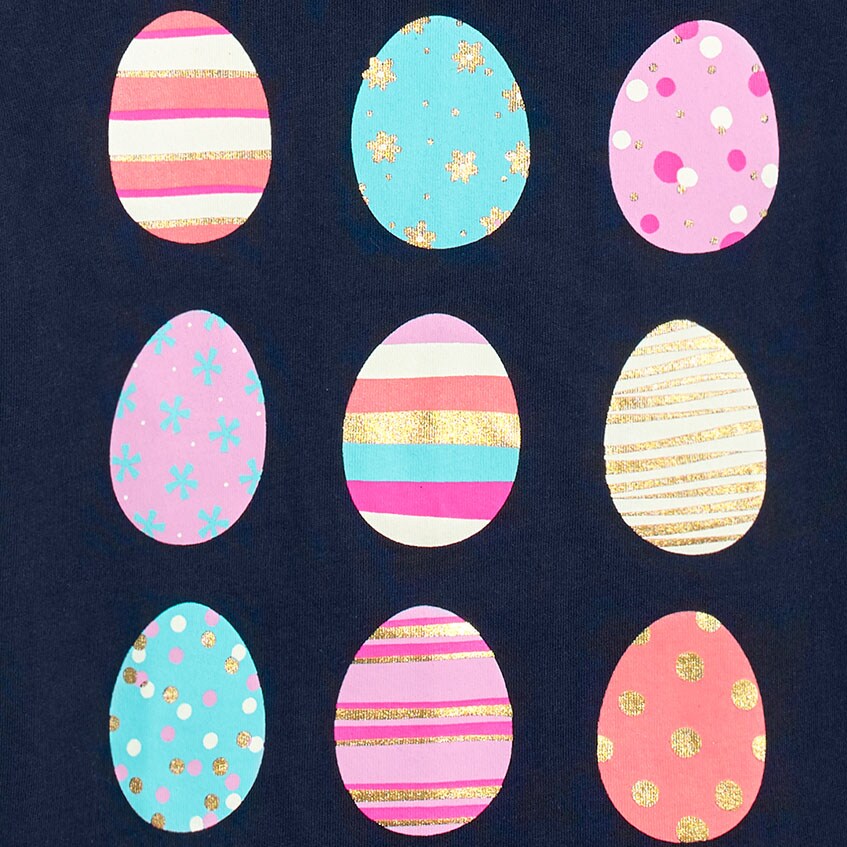 Girls' egg graphic tee NAVY 