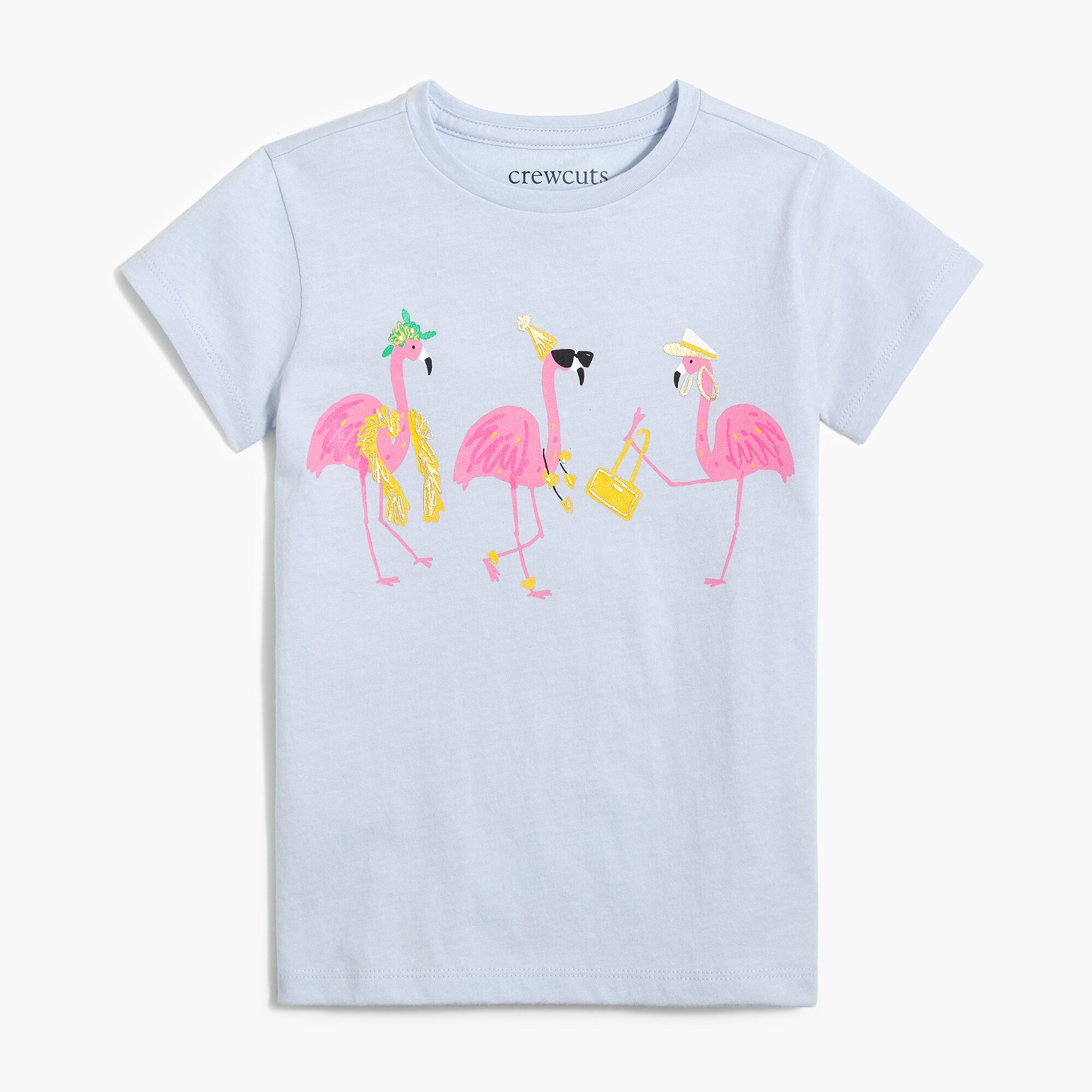 Girls' "glamingos" graphic tee