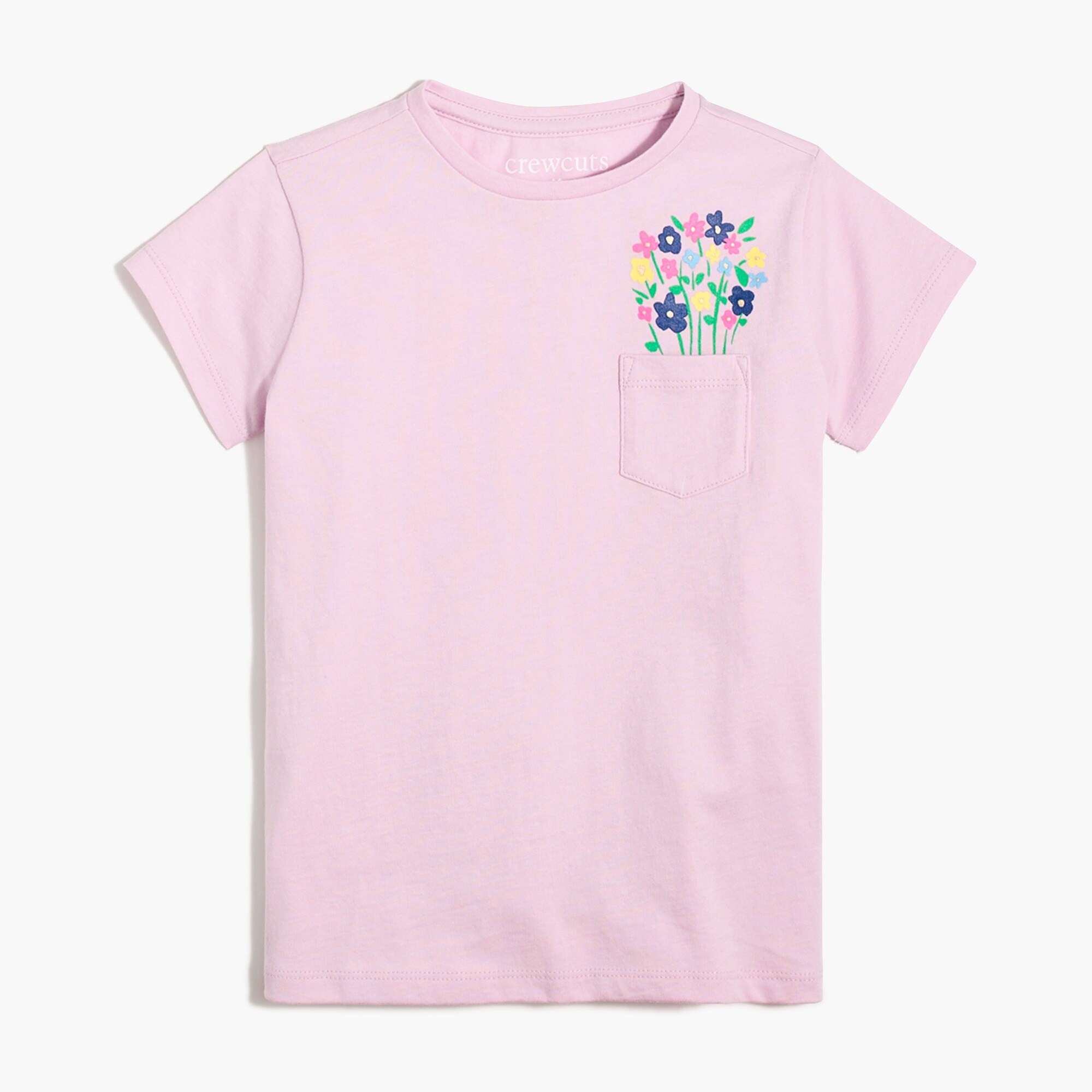 Girls' flower pocket graphic tee