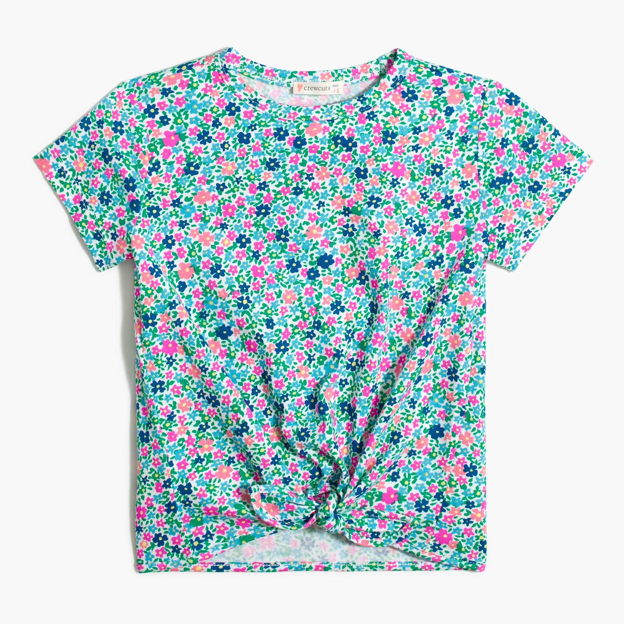 girls' ditzy floral tie-front tee for girls
