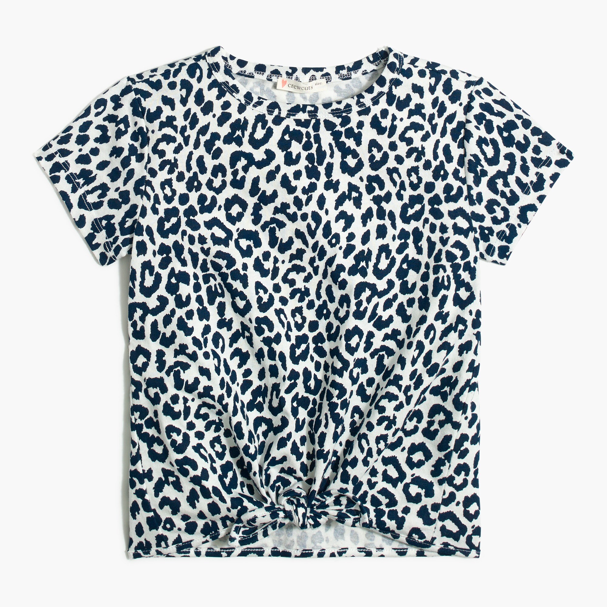 girls' leopard tie-front tee for girls