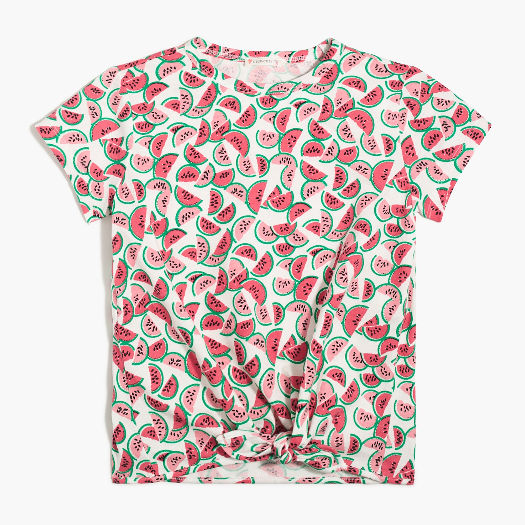 Girls' watermelon tie-front tee