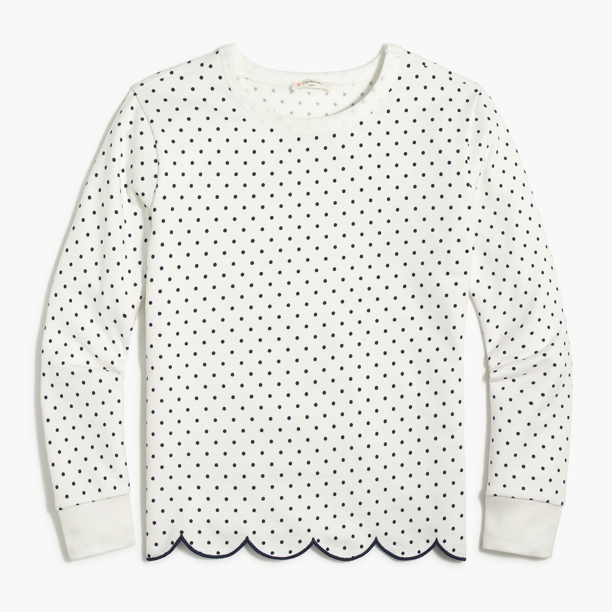 Girls' scallop-hem sweatshirt