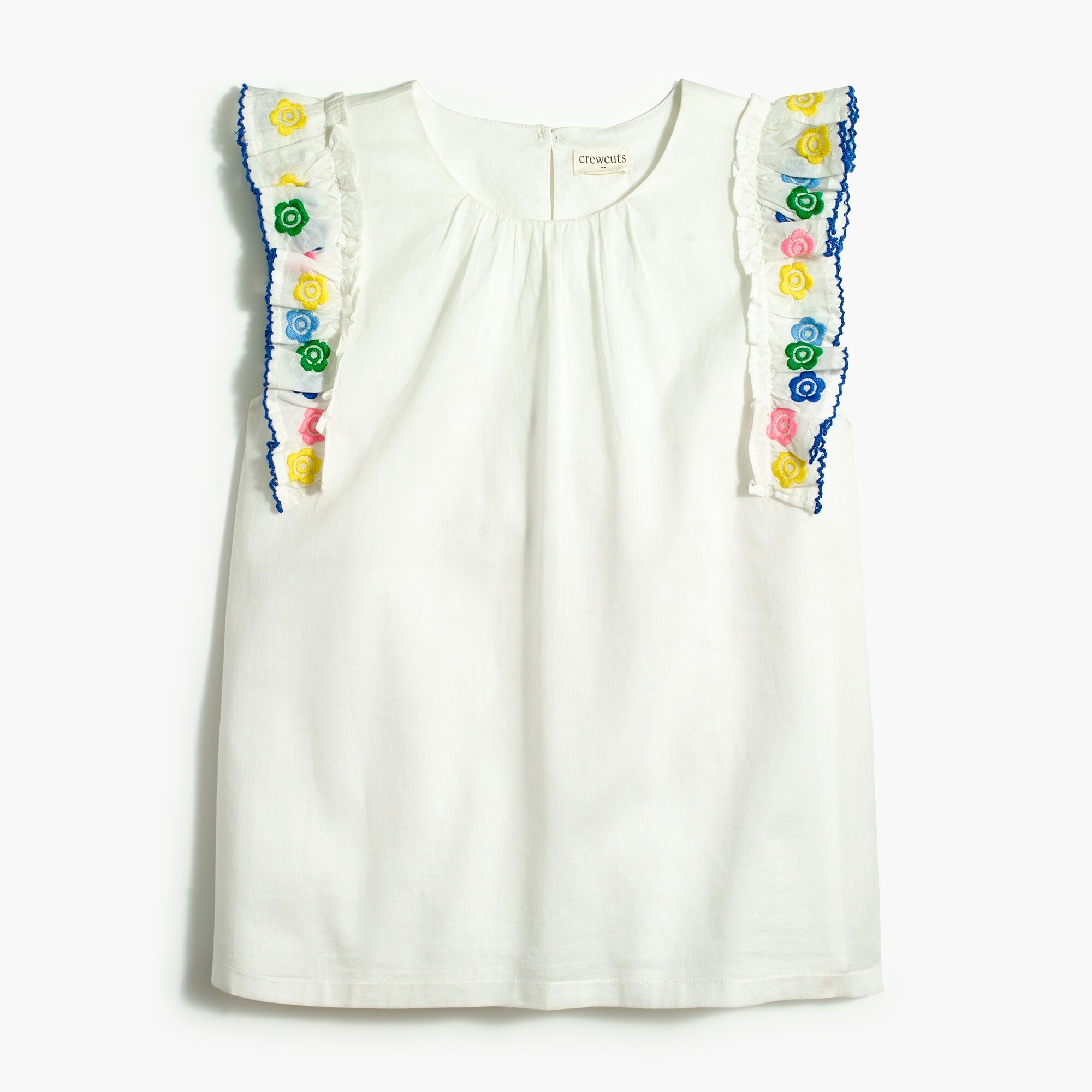 Girls' rainbow embroidered top