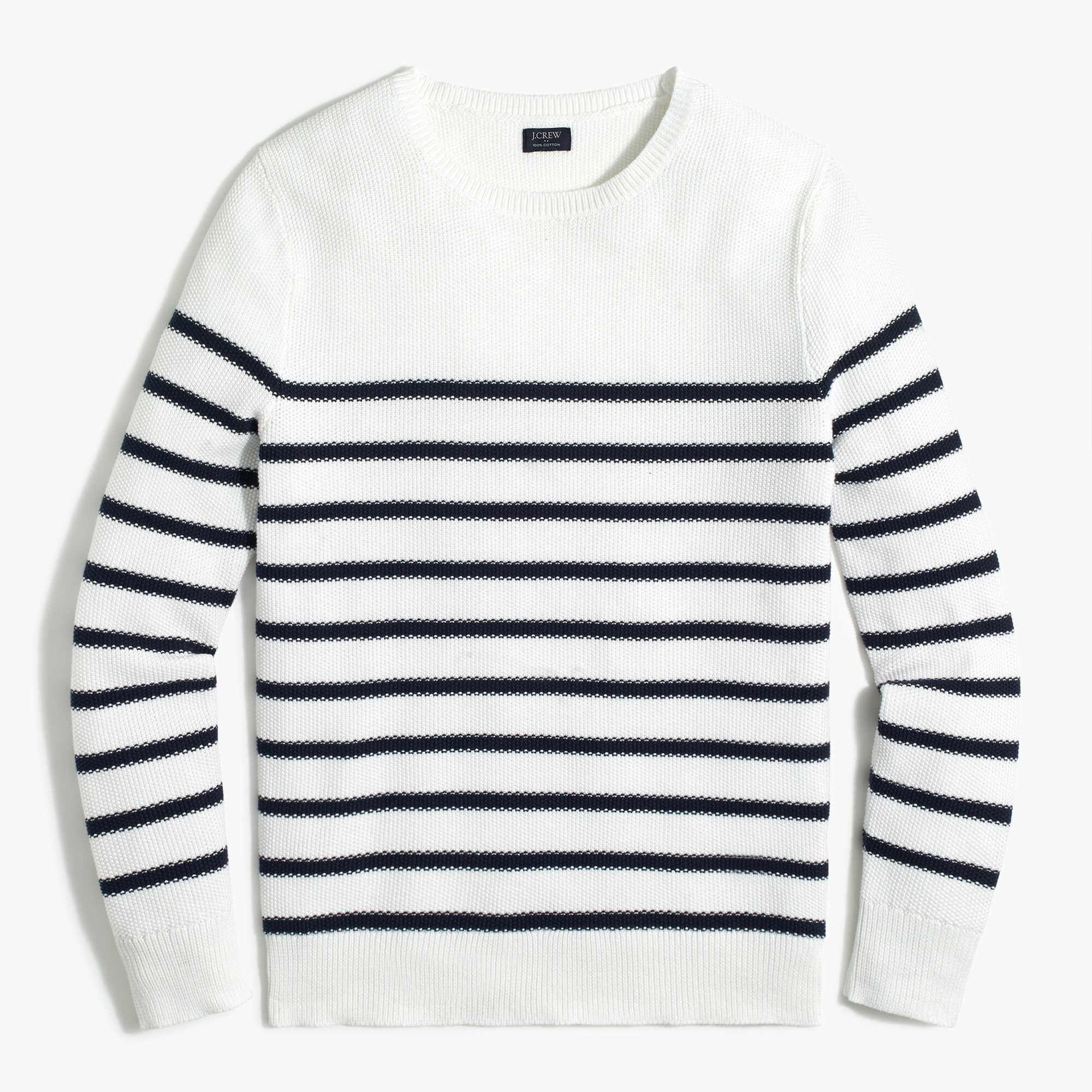 striped cotton tuck-stitch sweater for men