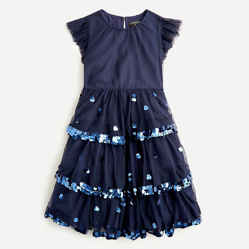 J.Crew: Girls' Tiered Tulle Dress With Paillettes For Girls