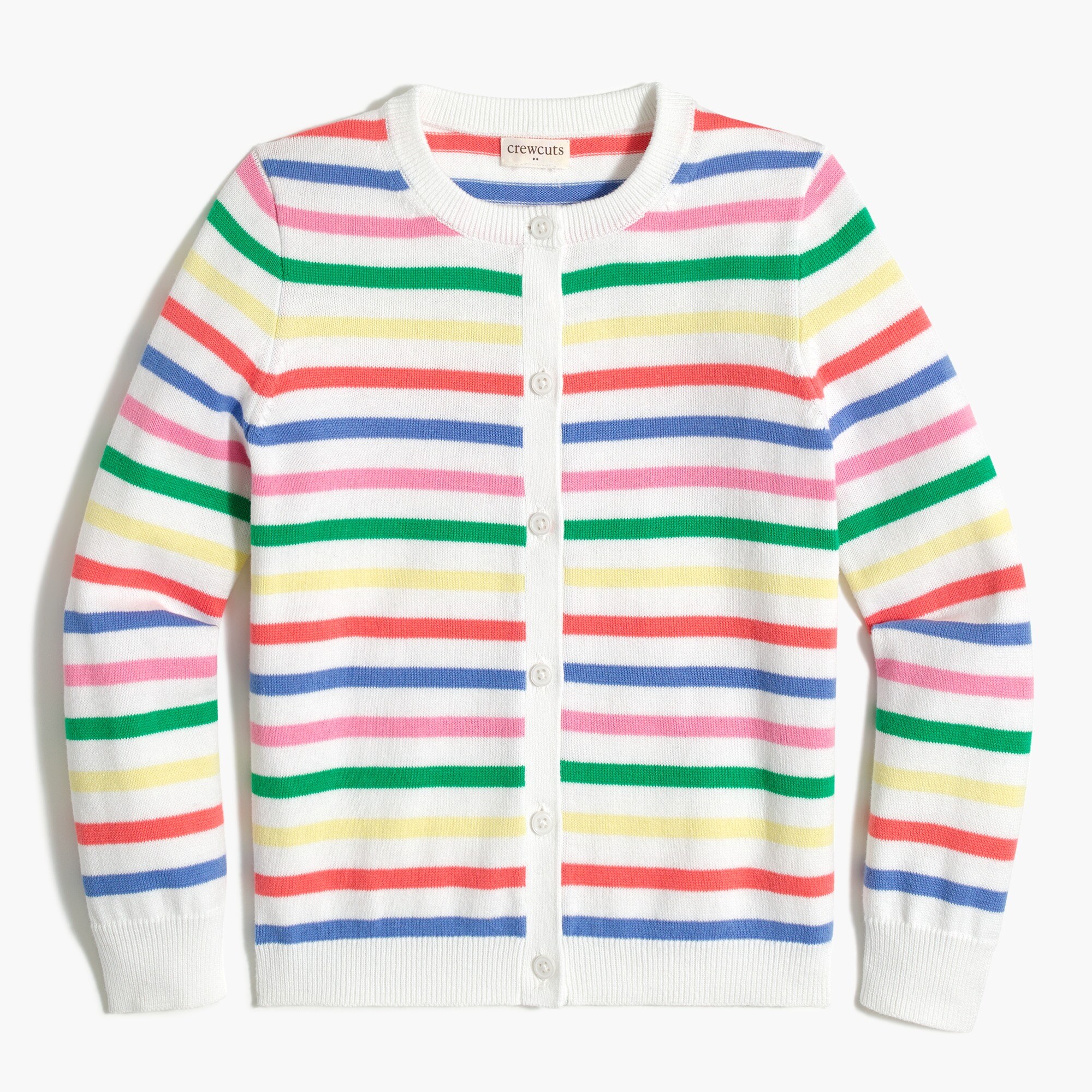 girls' rainbow-stripe casey cardigan for girls