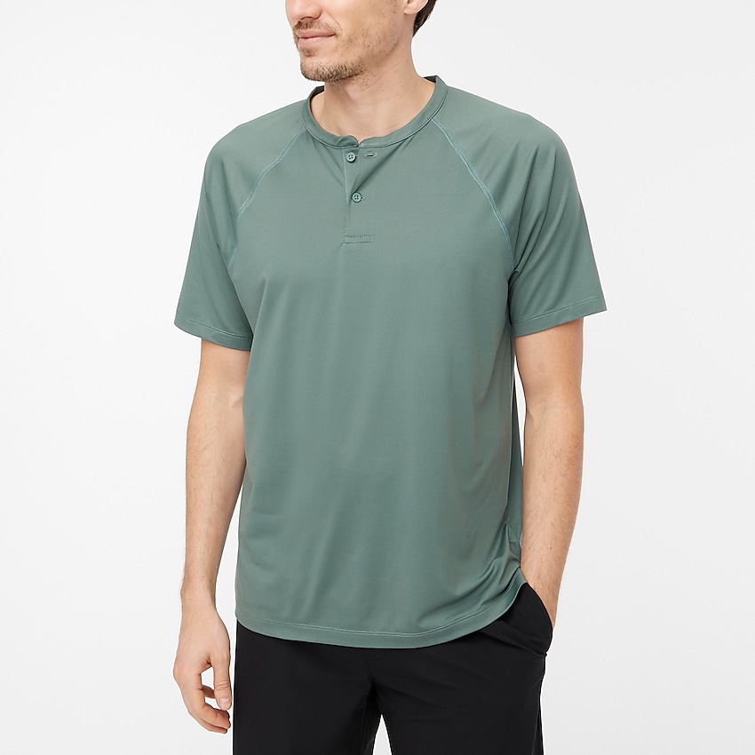 J.Crew Factory Men's Performance Henley (Pale Spinach)