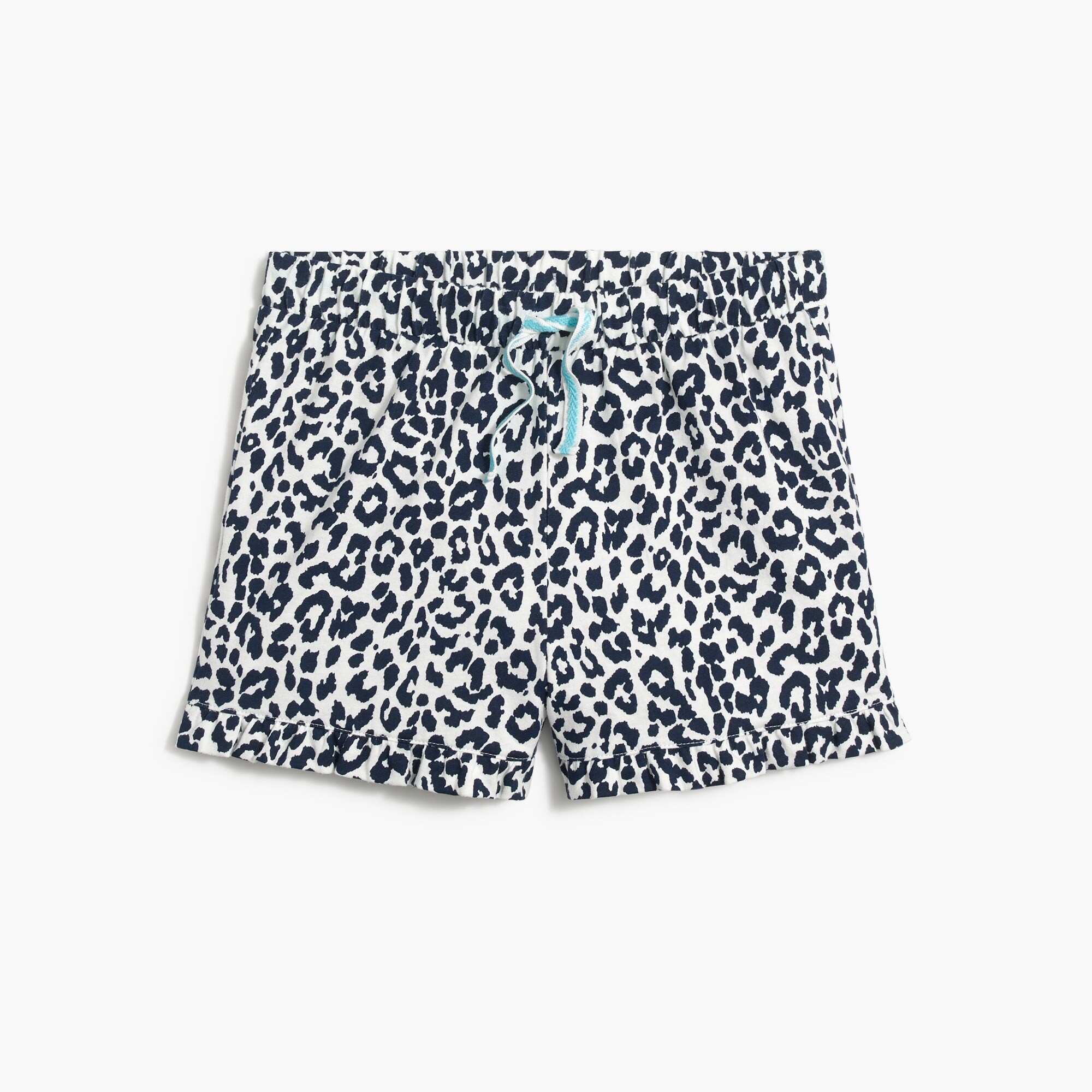 Girls' leopard knit drawstring short