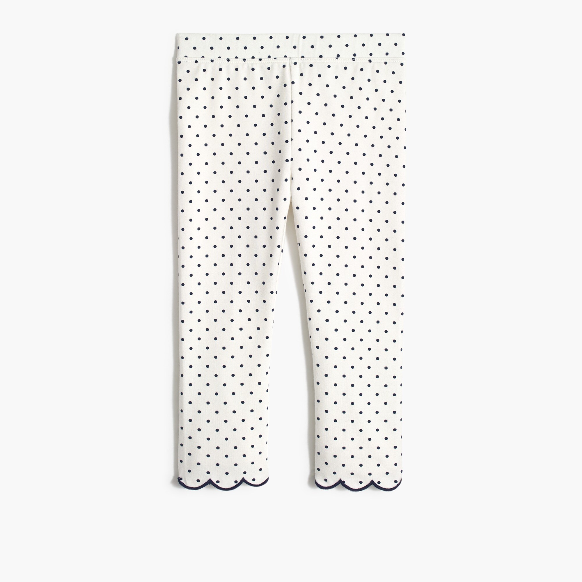 Girl's scalloped-hem cropped leggings