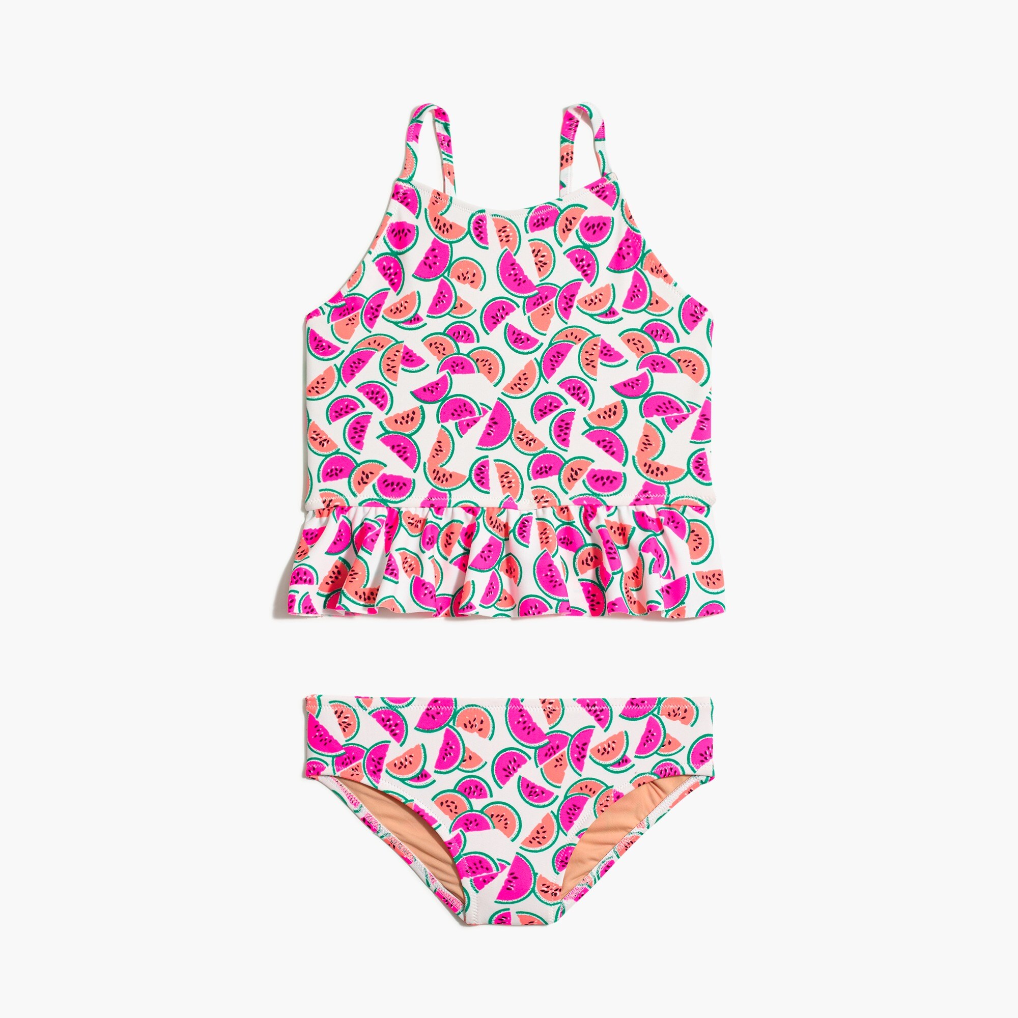 girls' watermelon ruffle tankini set for girls