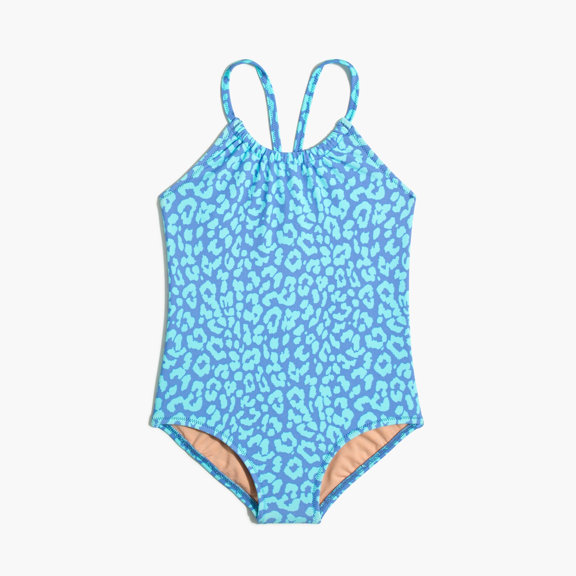Girls' leopard one-piece swimsuit