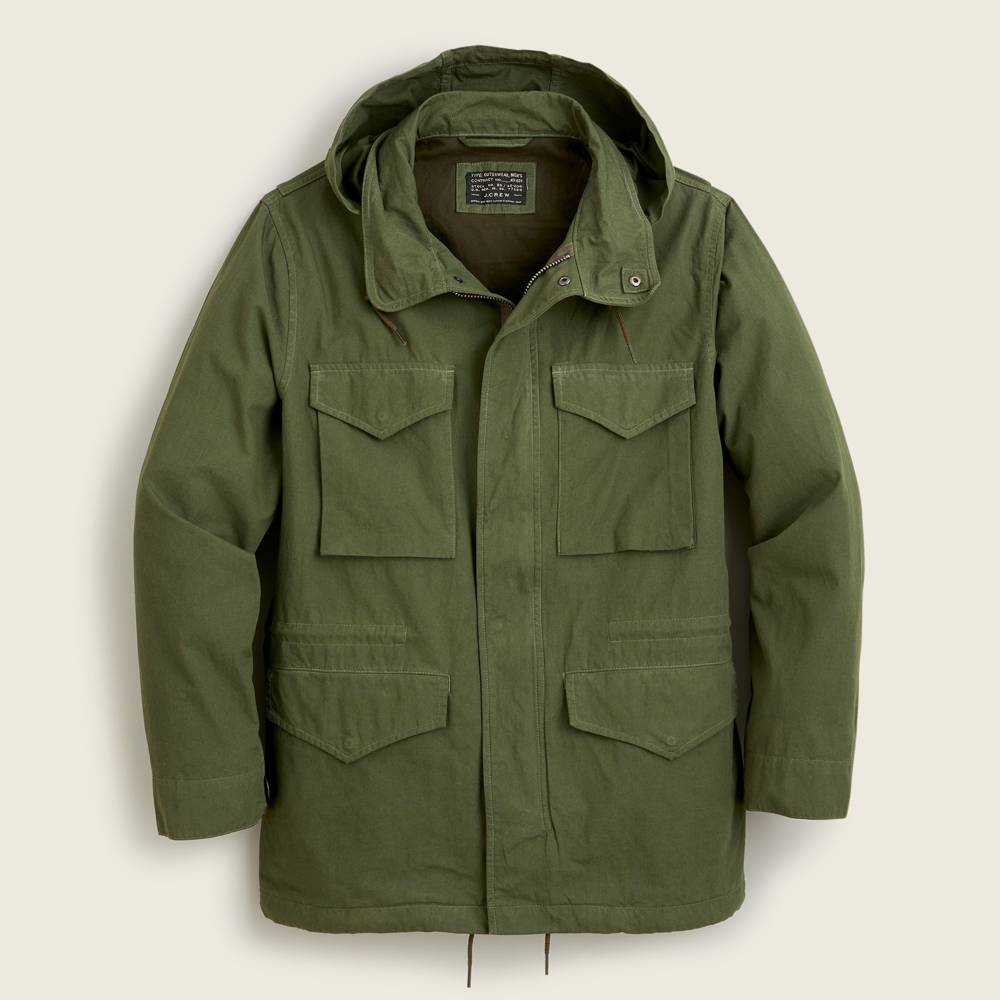 00s】J.CREW ジェイクルー ウールジャケット M65 カーキ Garment-dyed
