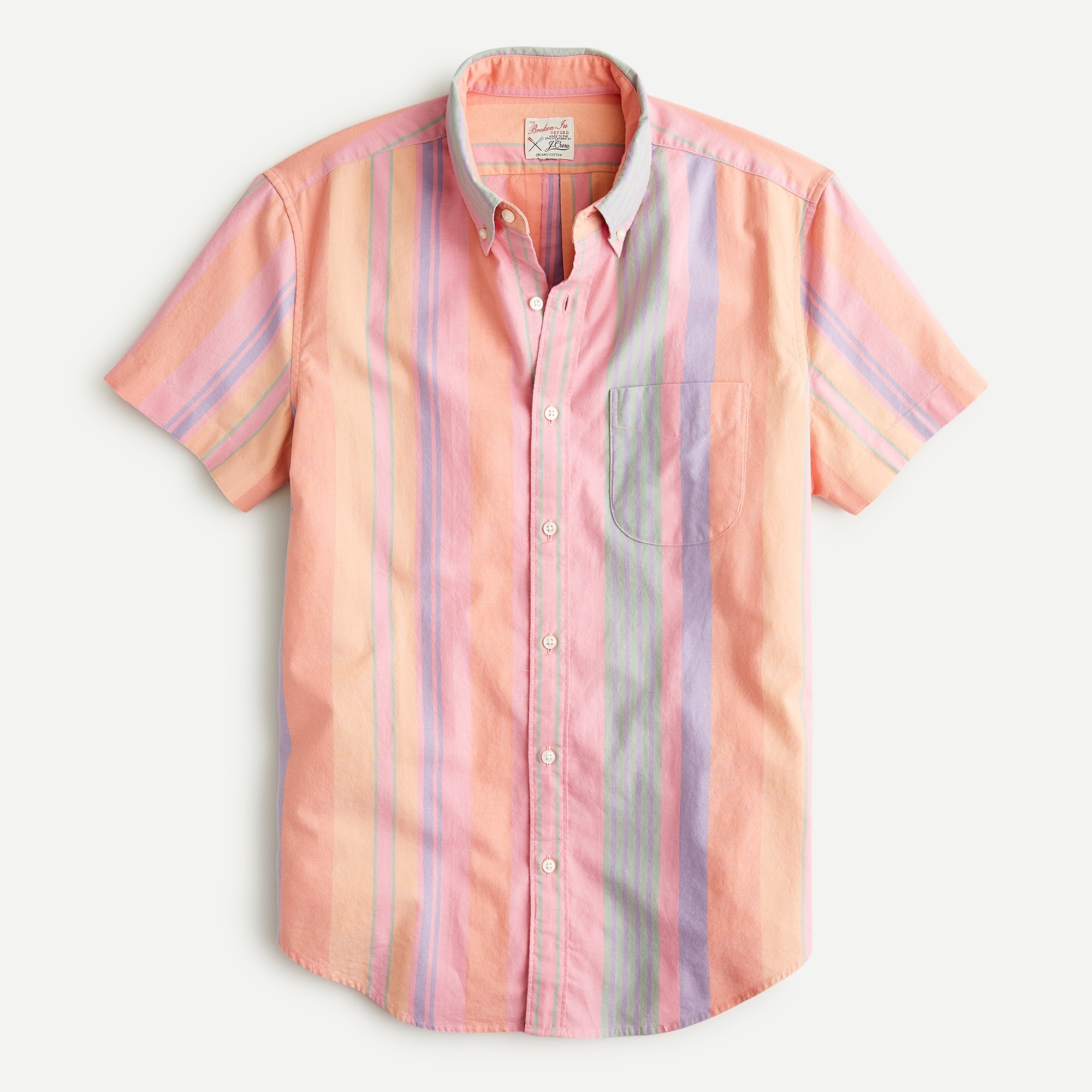 J.Crew: Short-sleeve Broken-in Organic Cotton Oxford Shirt For Men