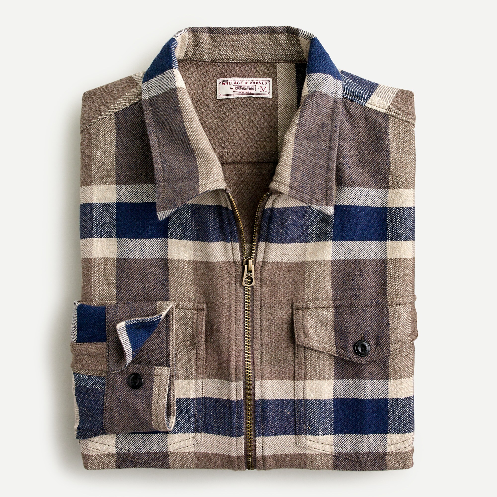 Wallace & Barnes zip-front twill workshirt