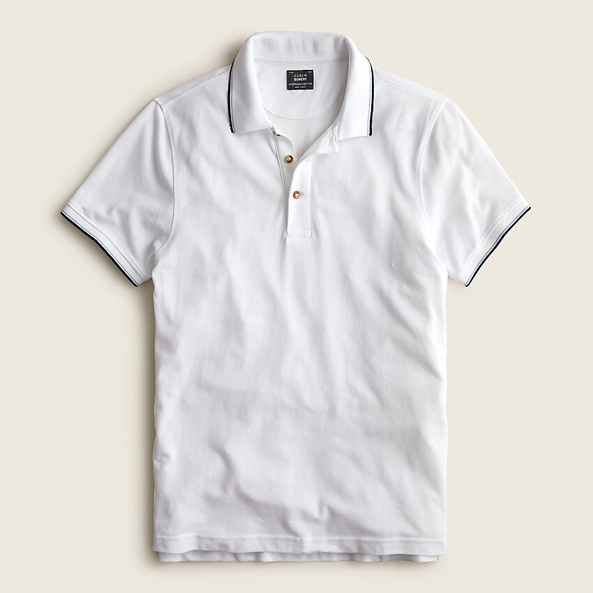 j.crew: bowery egyptian cotton pique polo shirt for men, right side, view zoomed