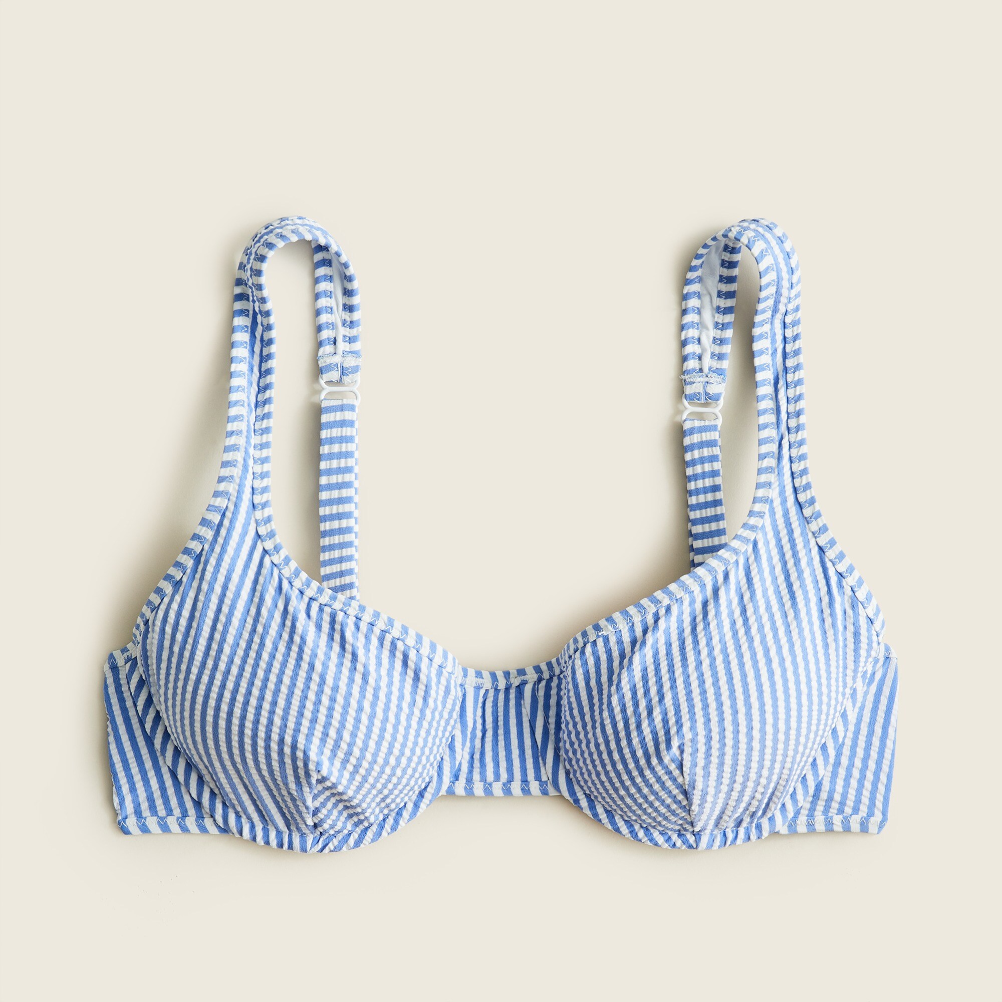 Underwire bikini top in classic seersucker