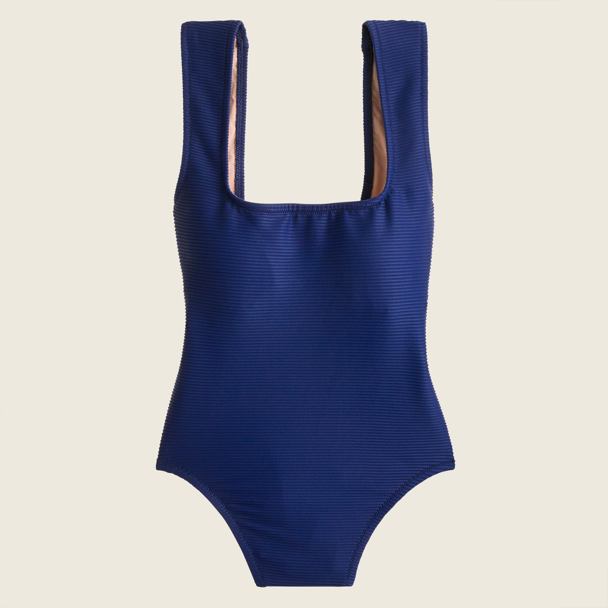 Rib square-neck one-piece