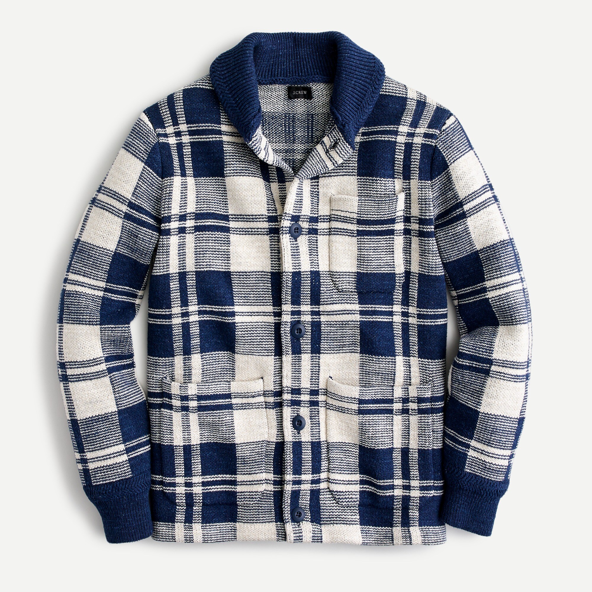 plaid cardigan mens