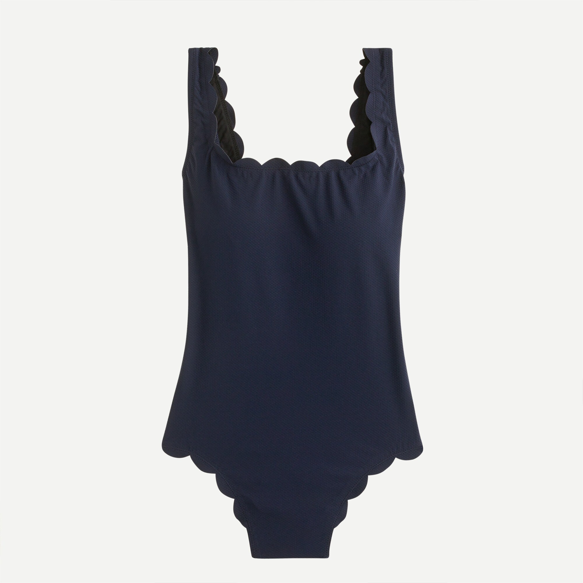 Scallop piqué scoopback one-piece