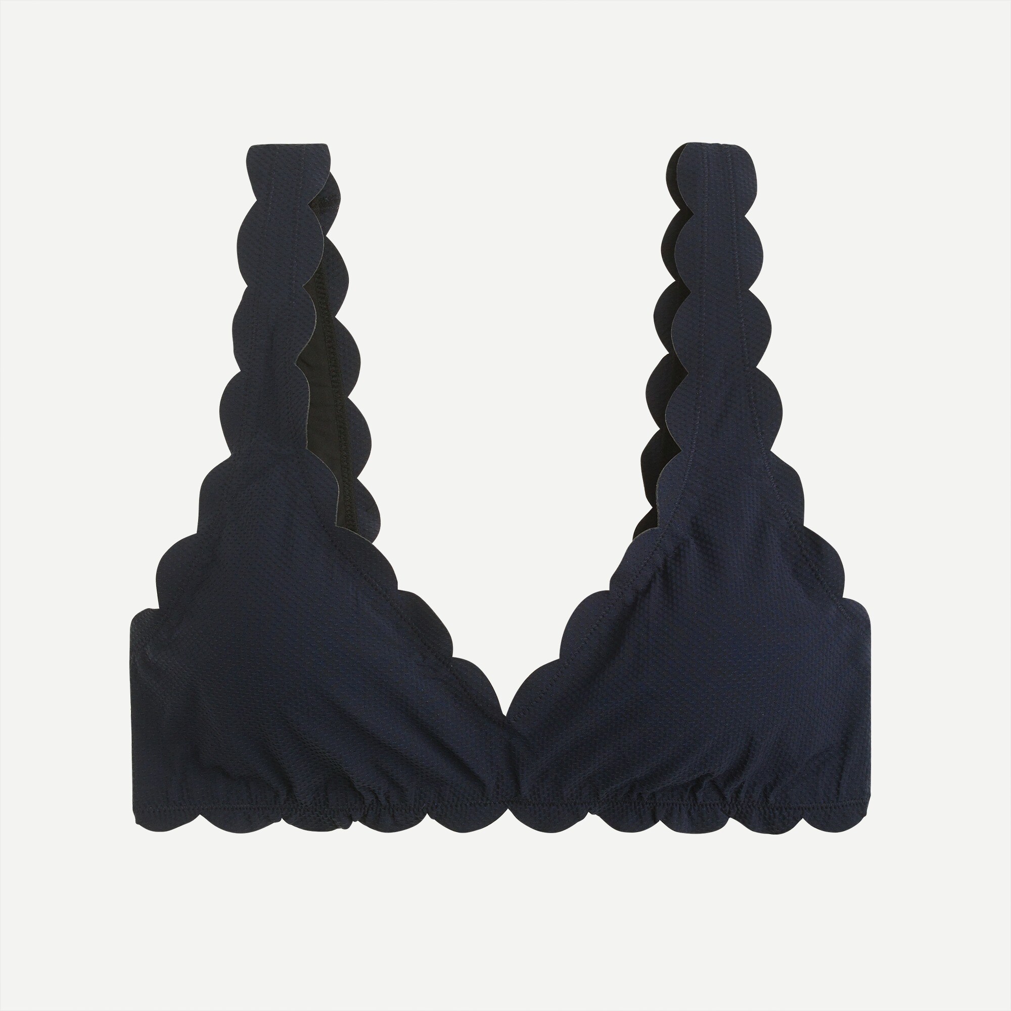 Scallop Piqué V-neck Bikini Top For Women | J.Crew