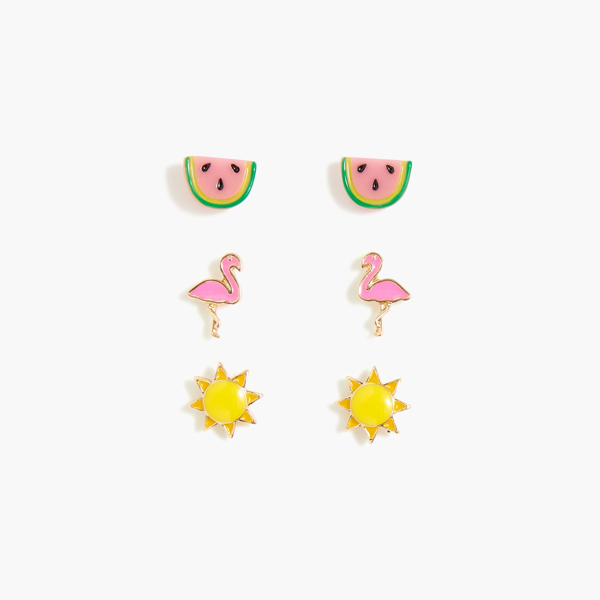 Girls' watermelon earrings set-of-three