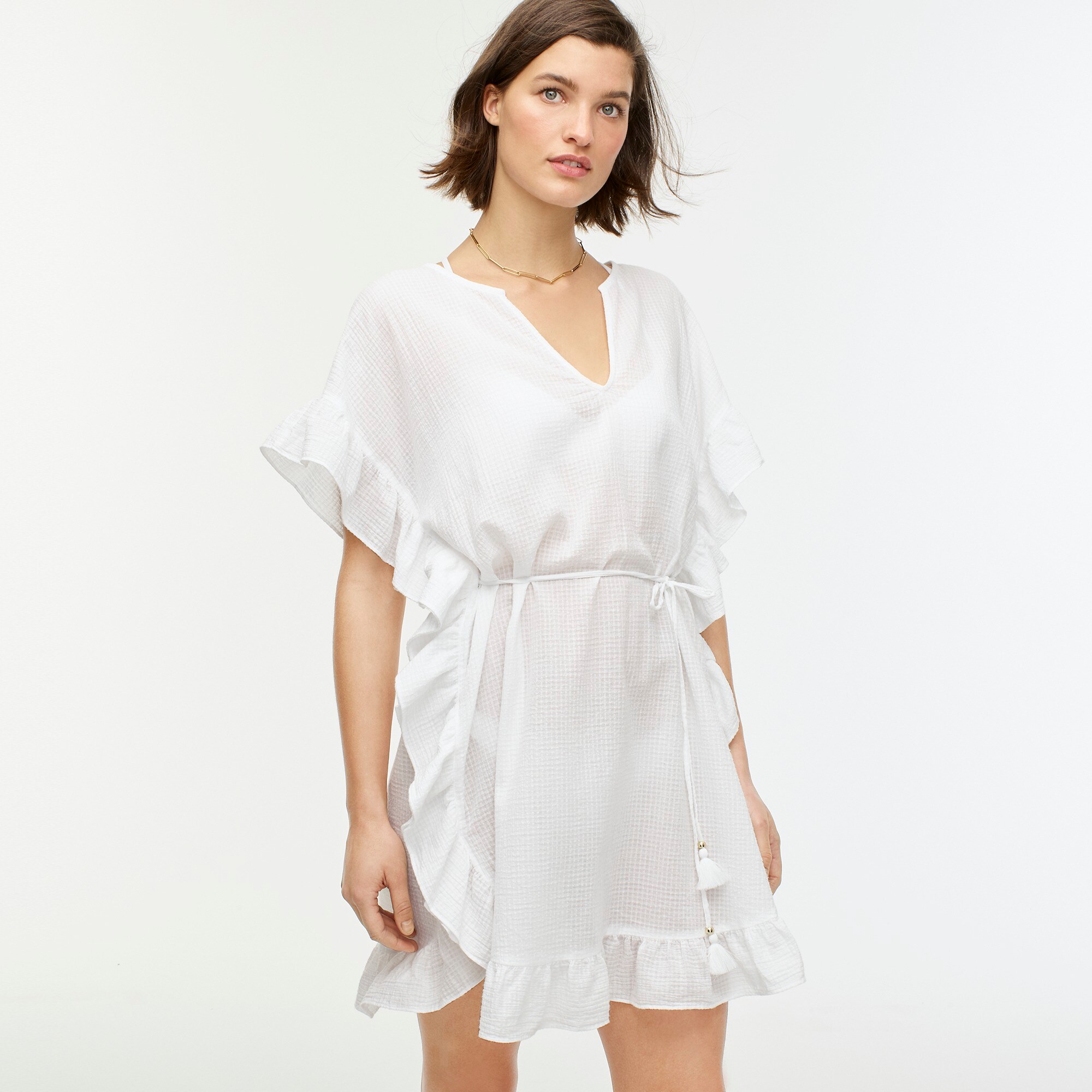 Side-ruffle tunic