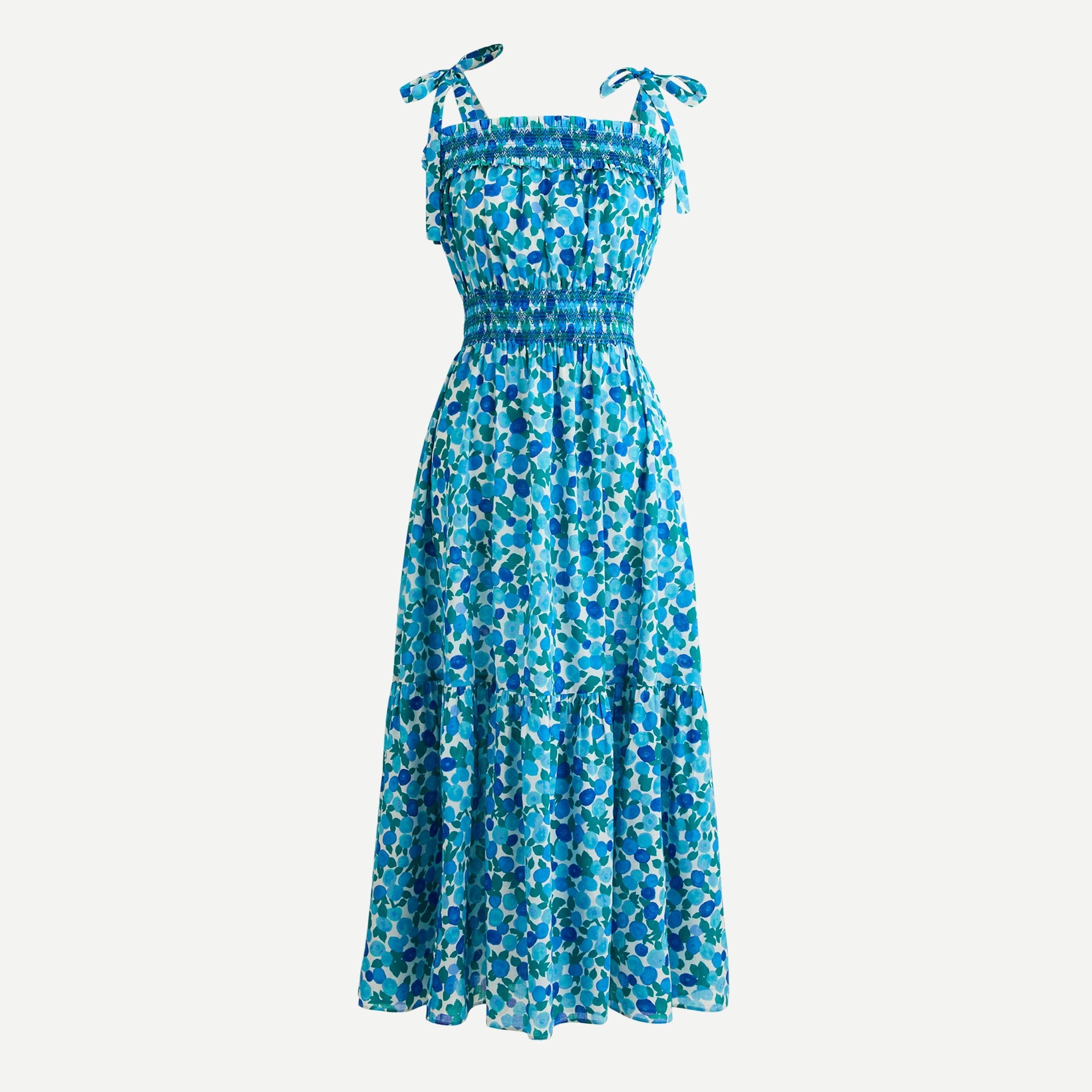 J.Crew Smocked Midi Dress In Blueberry Floral For Women