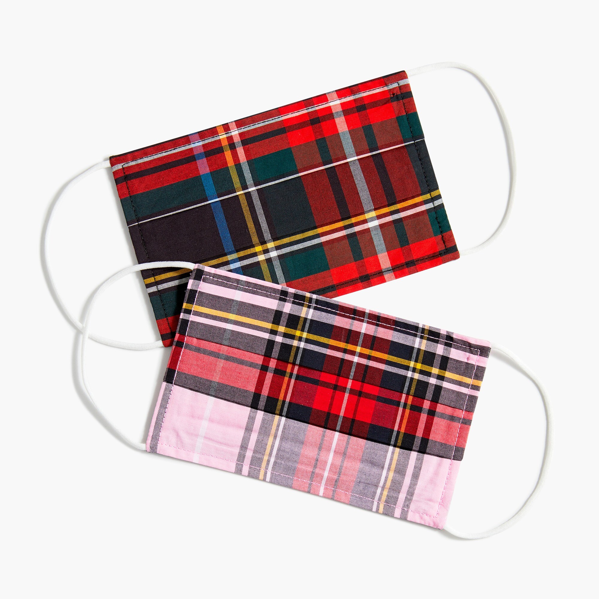 Kids' pack-of-two nonmedical face masks in tartan