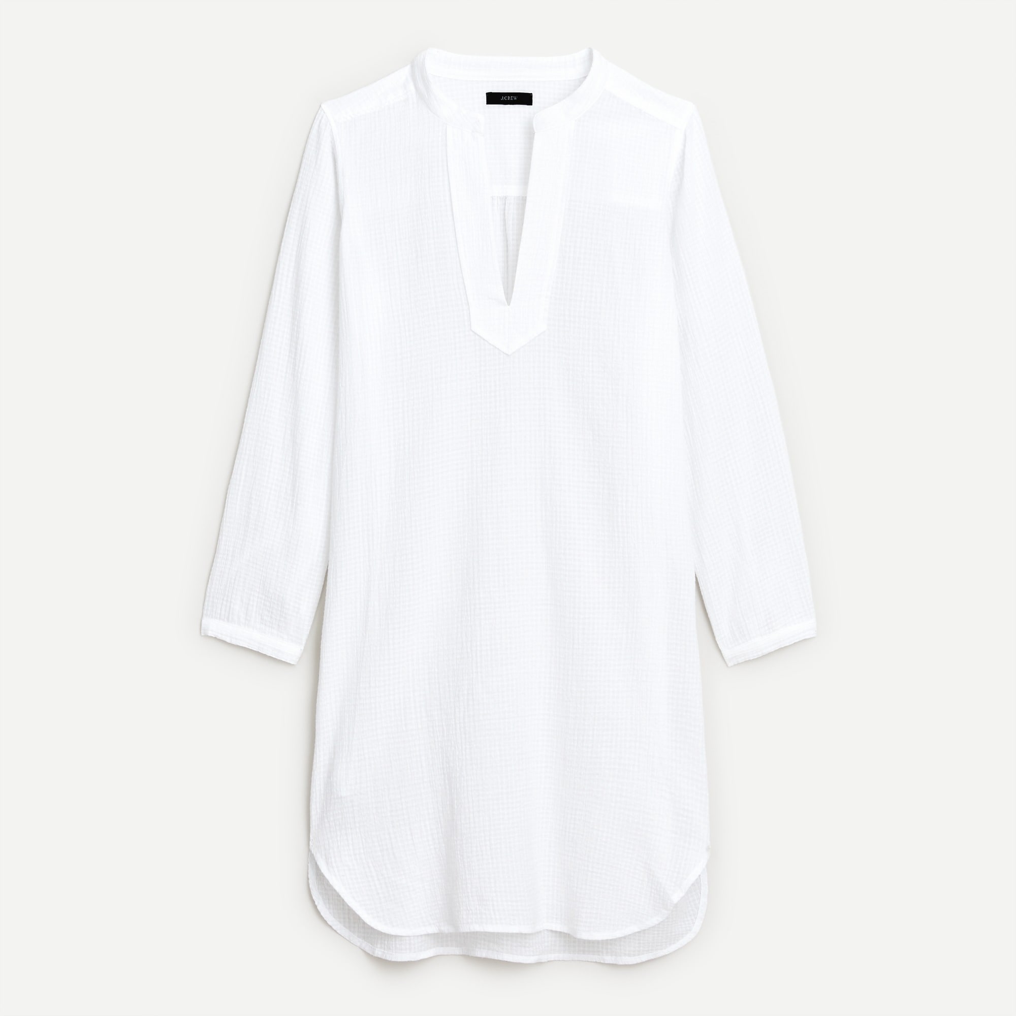 Crinkle cotton V-neck tunic
