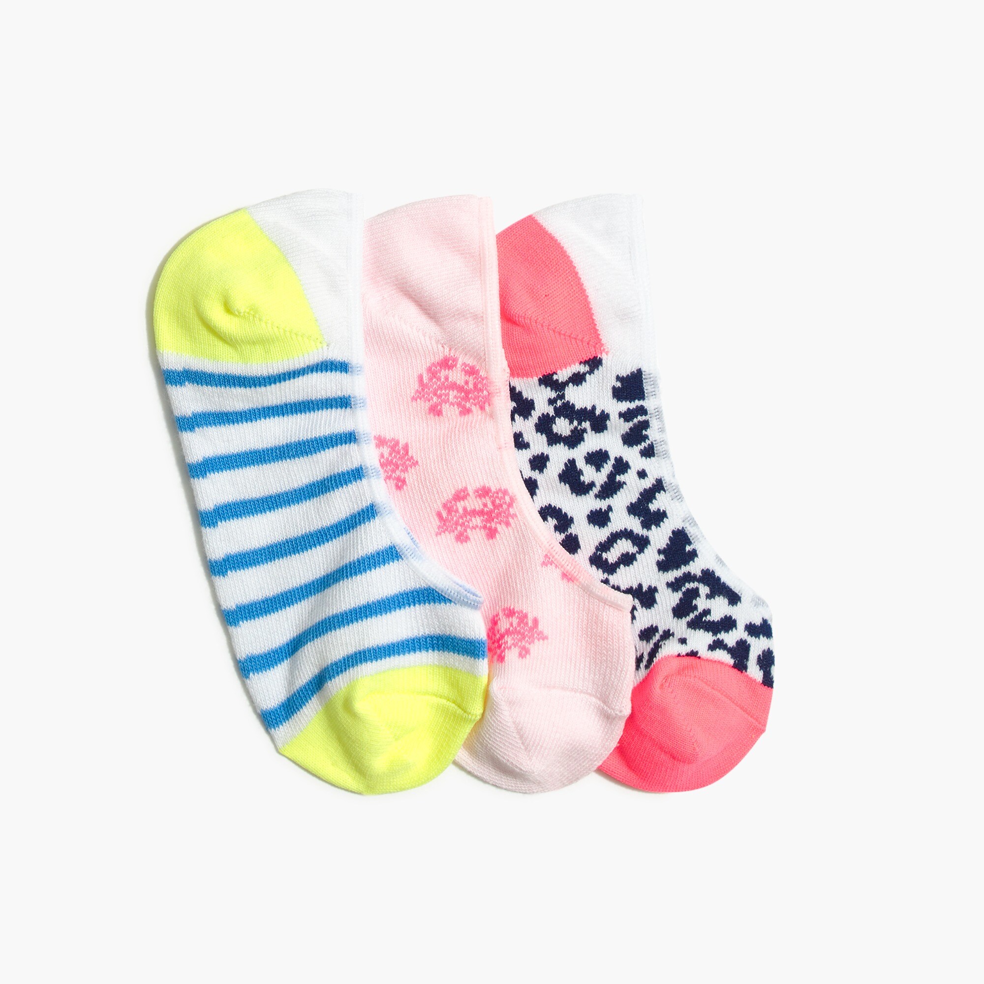Girls' no-show socks three-pack