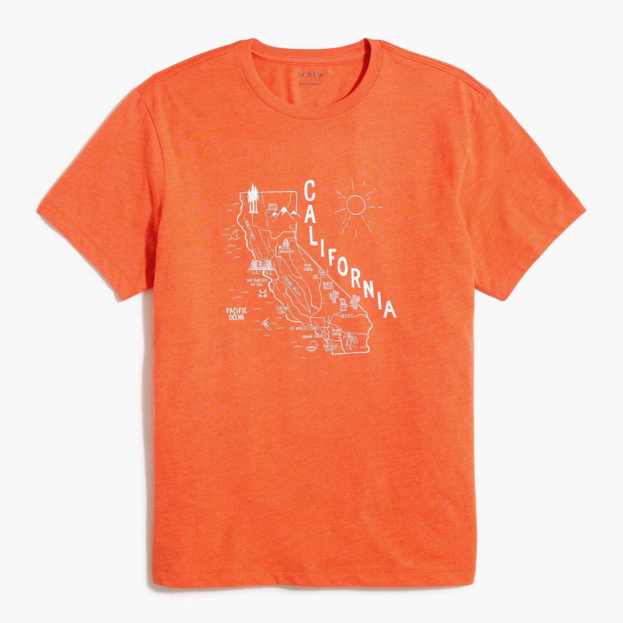 california map graphic tee for men