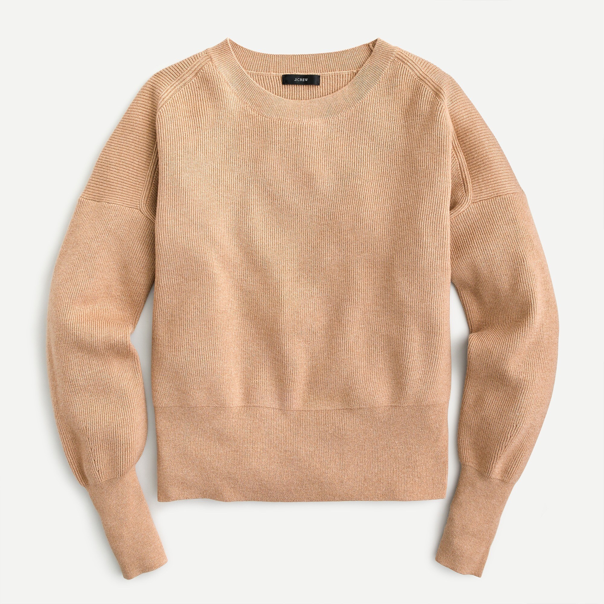 Balloon-sleeve crewneck sweater