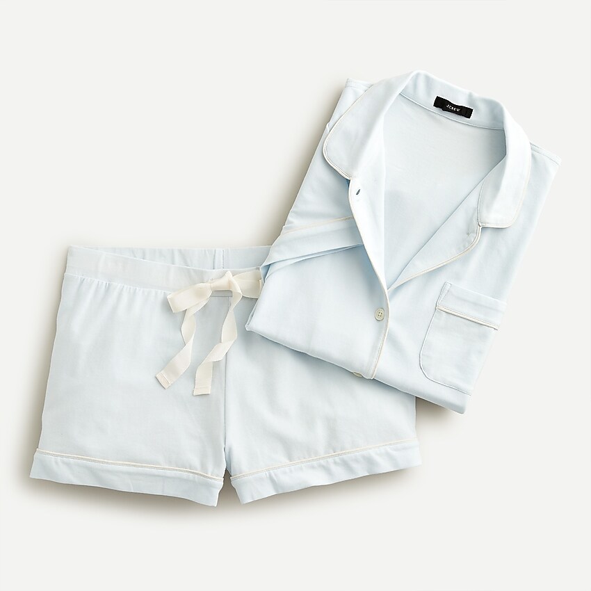 j.crew: dreamy short-sleeve pajama short set for women, right side, view zoomed