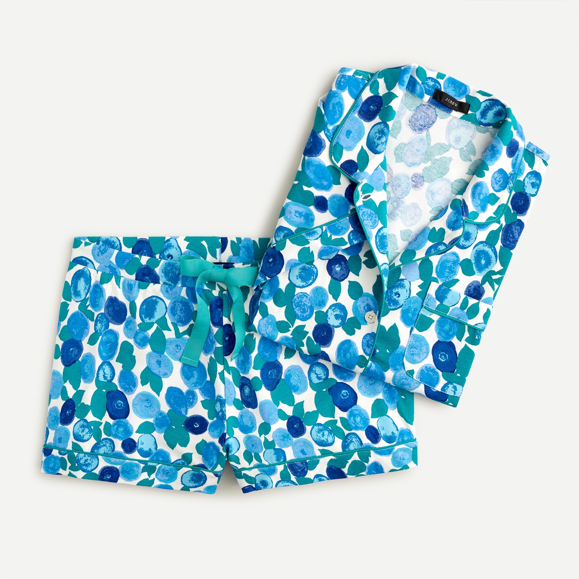 J.Crew Dreamy Pajama Short Set In Blueberry Floral For Women