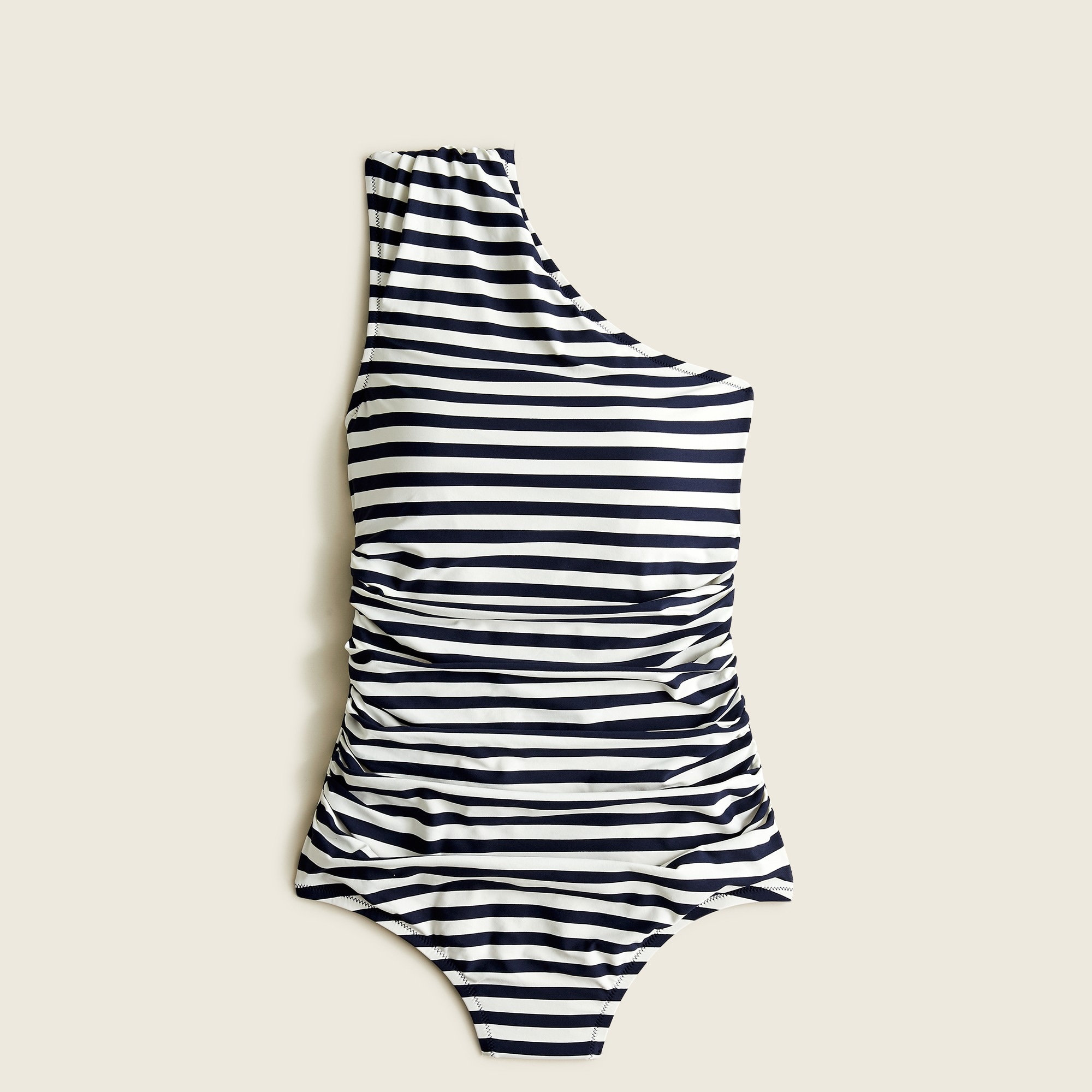 Ruched bandeau one-piece in stripe