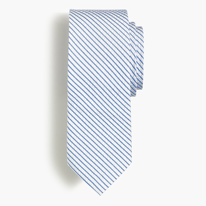 factory: boys' seersucker tie for boys, right side, view zoomed
